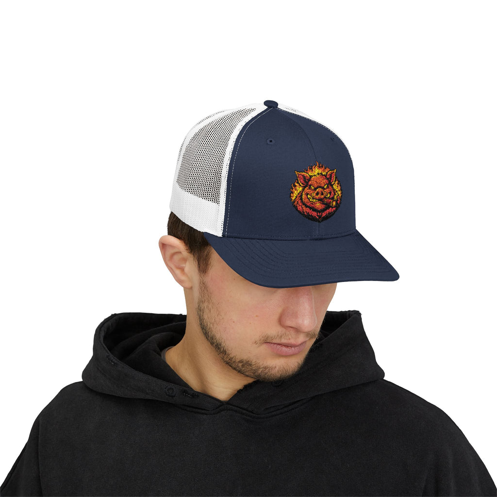 BBQ Test Pit Official Trucker Hat — Structured Snapback | Yupoong 6606