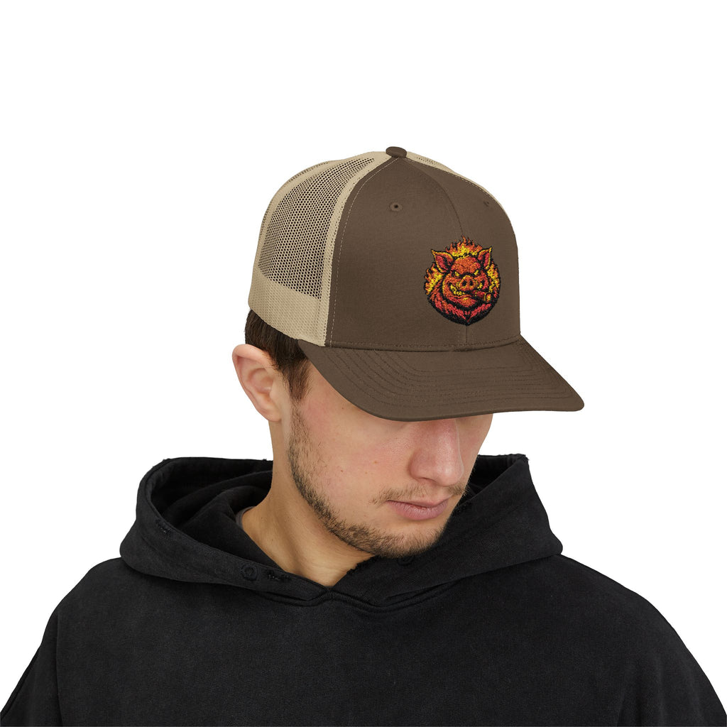 BBQ Test Pit Official Trucker Hat — Structured Snapback | Yupoong 6606