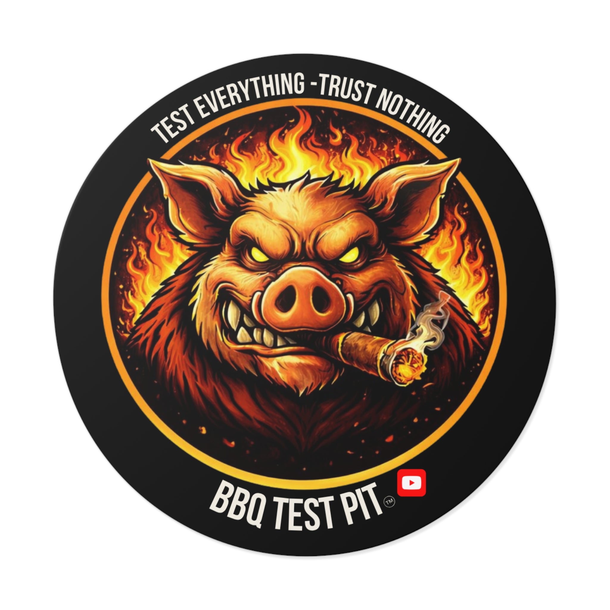 BBQ Test Pit Official Logo Vinyl Sticker — Waterproof Matte Decal | All Sizes