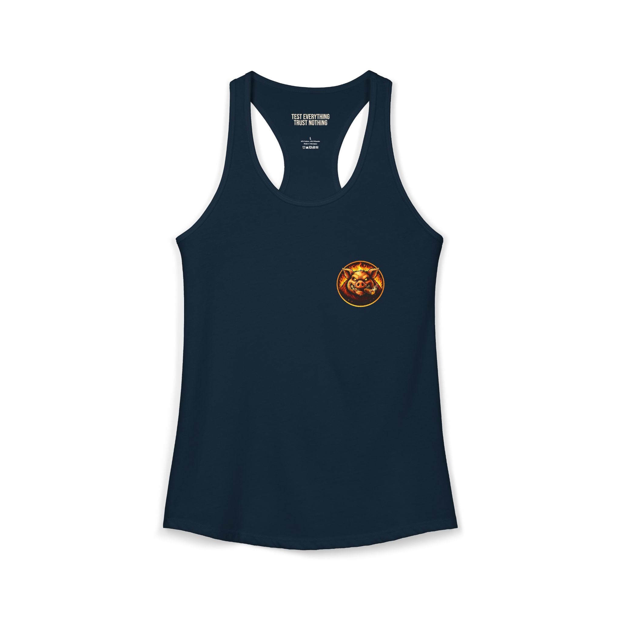 BBQ Test Pit Official Logo Women's Tank Top — Premium Racerback | Batch 001