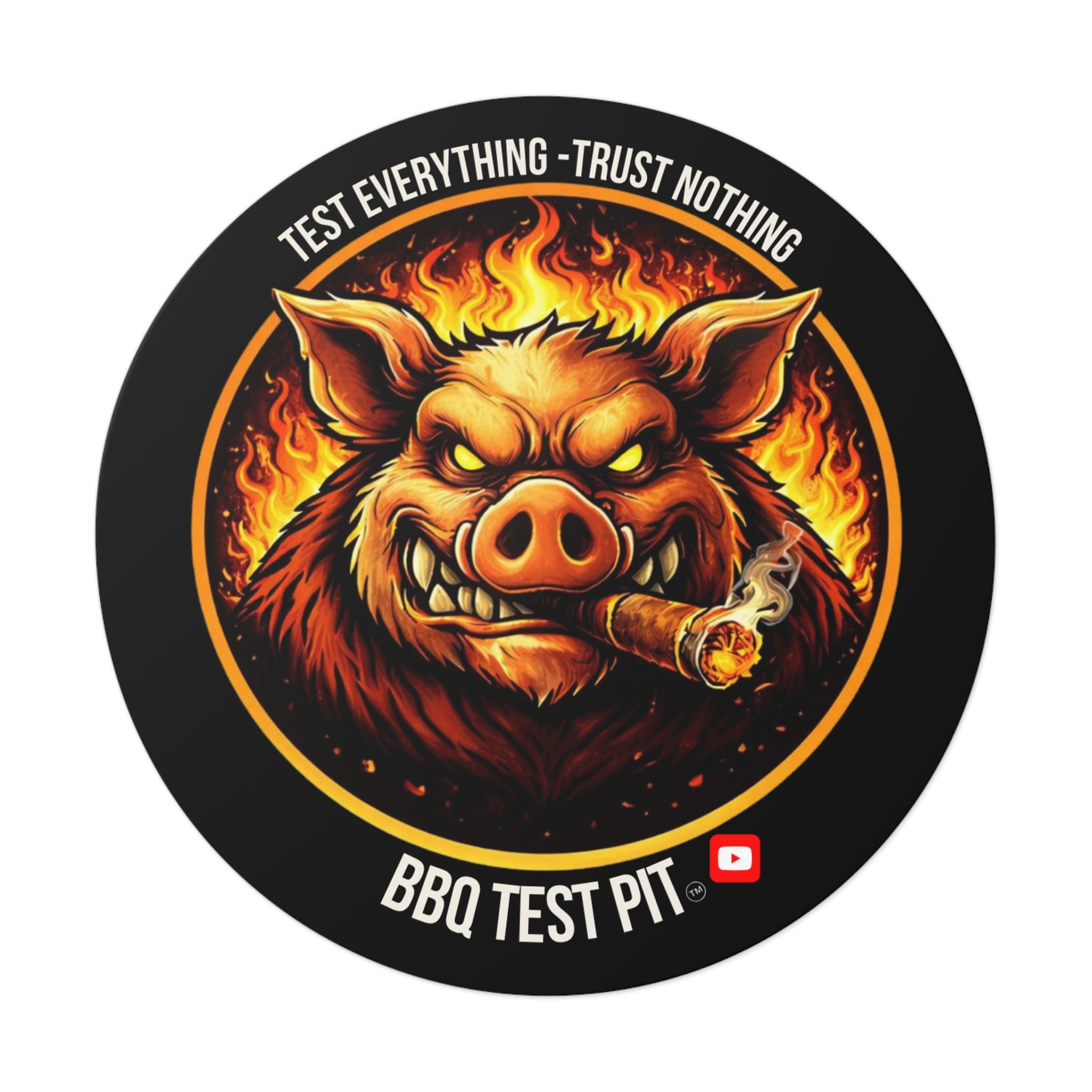 BBQ Test Pit Official Logo Vinyl Sticker — Waterproof Matte Decal | All Sizes