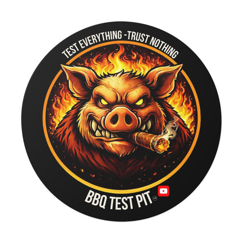 BBQ Test Pit Official Logo Vinyl Sticker — Waterproof Matte Decal | All Sizes