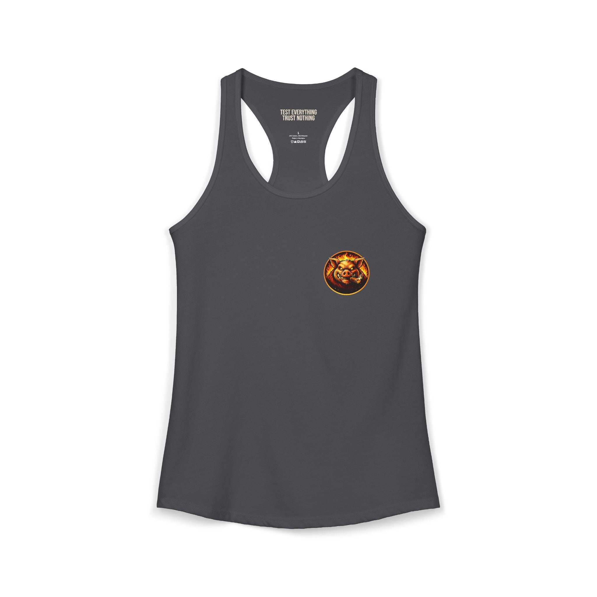 BBQ Test Pit Official Logo Women's Tank Top — Premium Racerback | Batch 001
