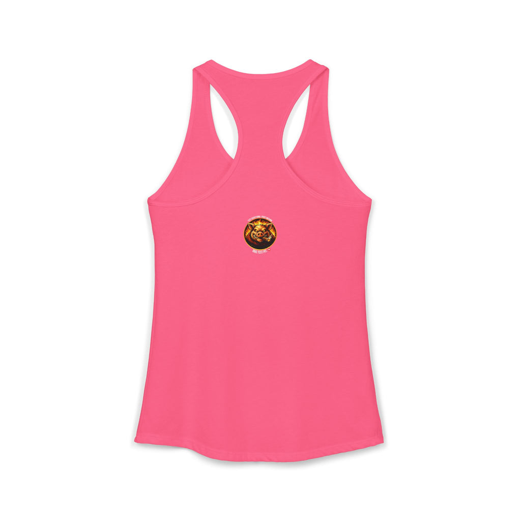 Stop Staring At My Rack Women's Tank Top — Premium Racerback | BBQ Test Pit