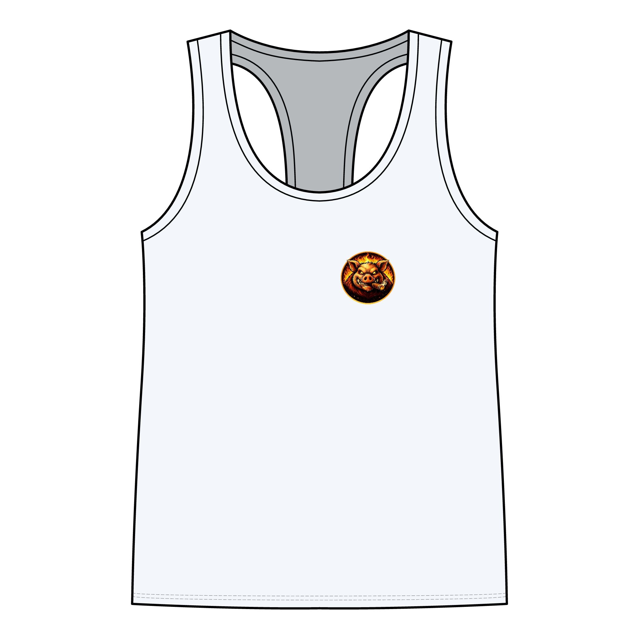 Whatever You Made… Stop Calling It BBQ. – BBQ Test Pit Funny BBQ Racer Back Woman's Tank Top