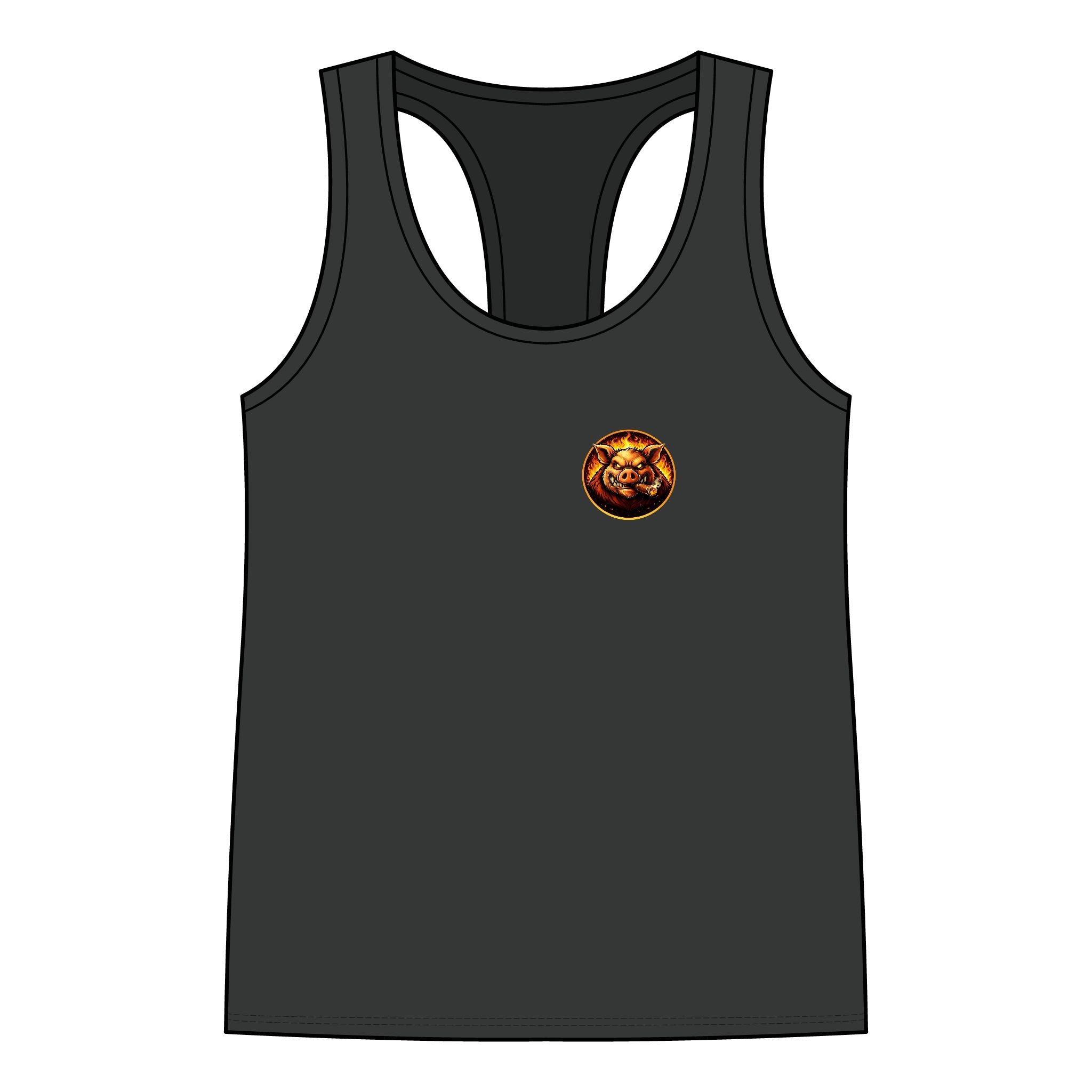 Whatever You Made… Stop Calling It BBQ. – BBQ Test Pit Funny BBQ Racer Back Woman's Tank Top