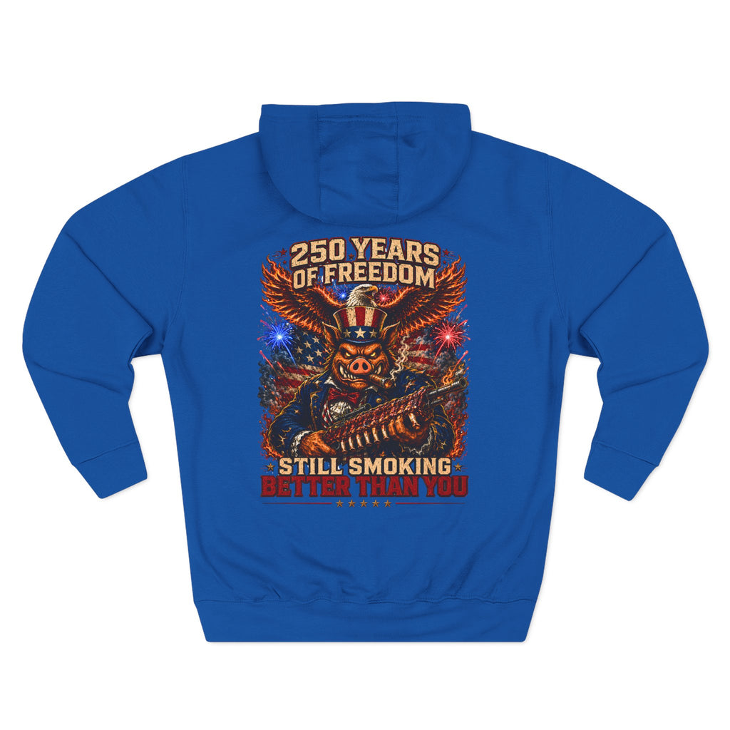 BBQ Test Pit America's 250th Birthday Hoodie | Limited Edition Patriotic Fleece