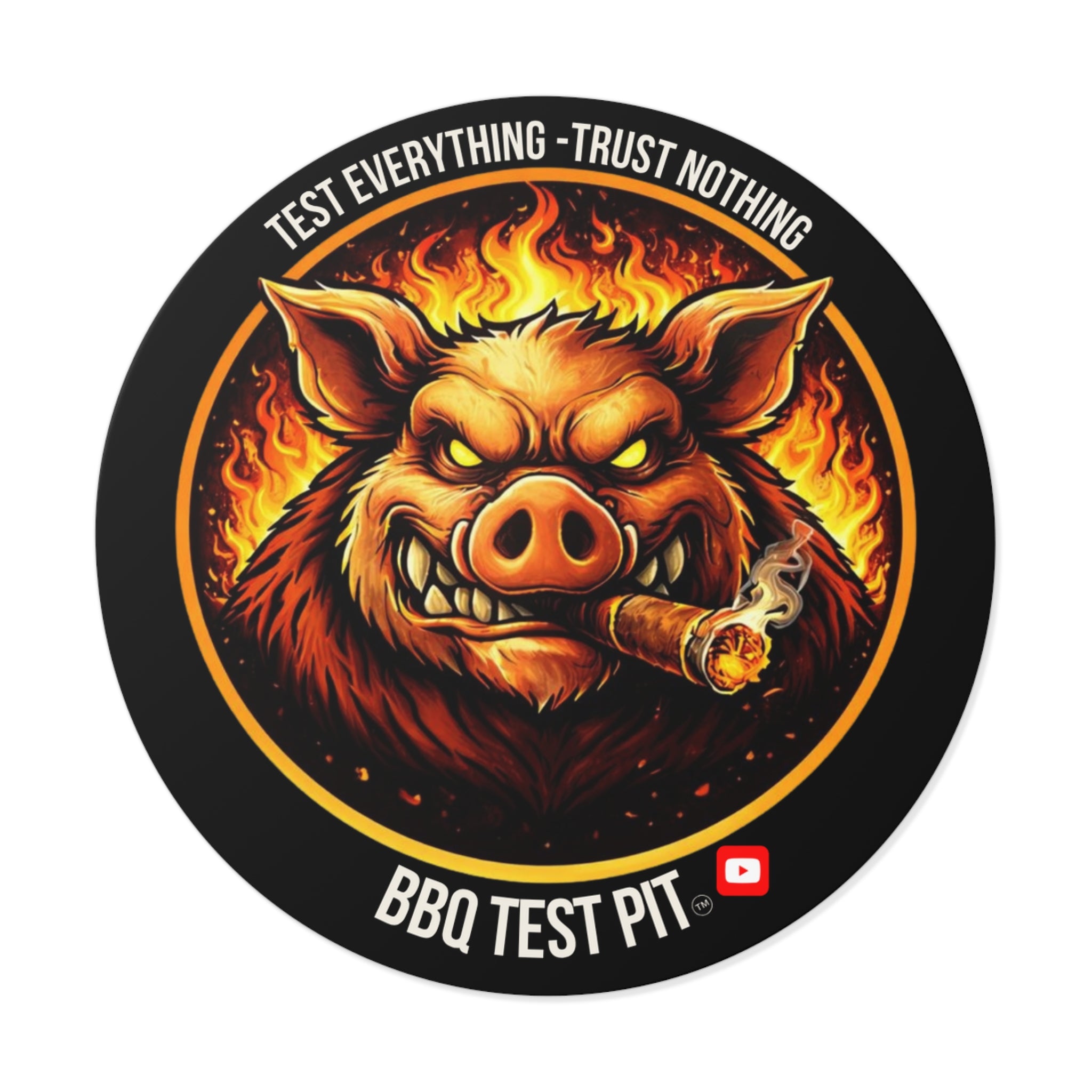 BBQ Test Pit Official Logo Vinyl Sticker — Waterproof Matte Decal | All Sizes
