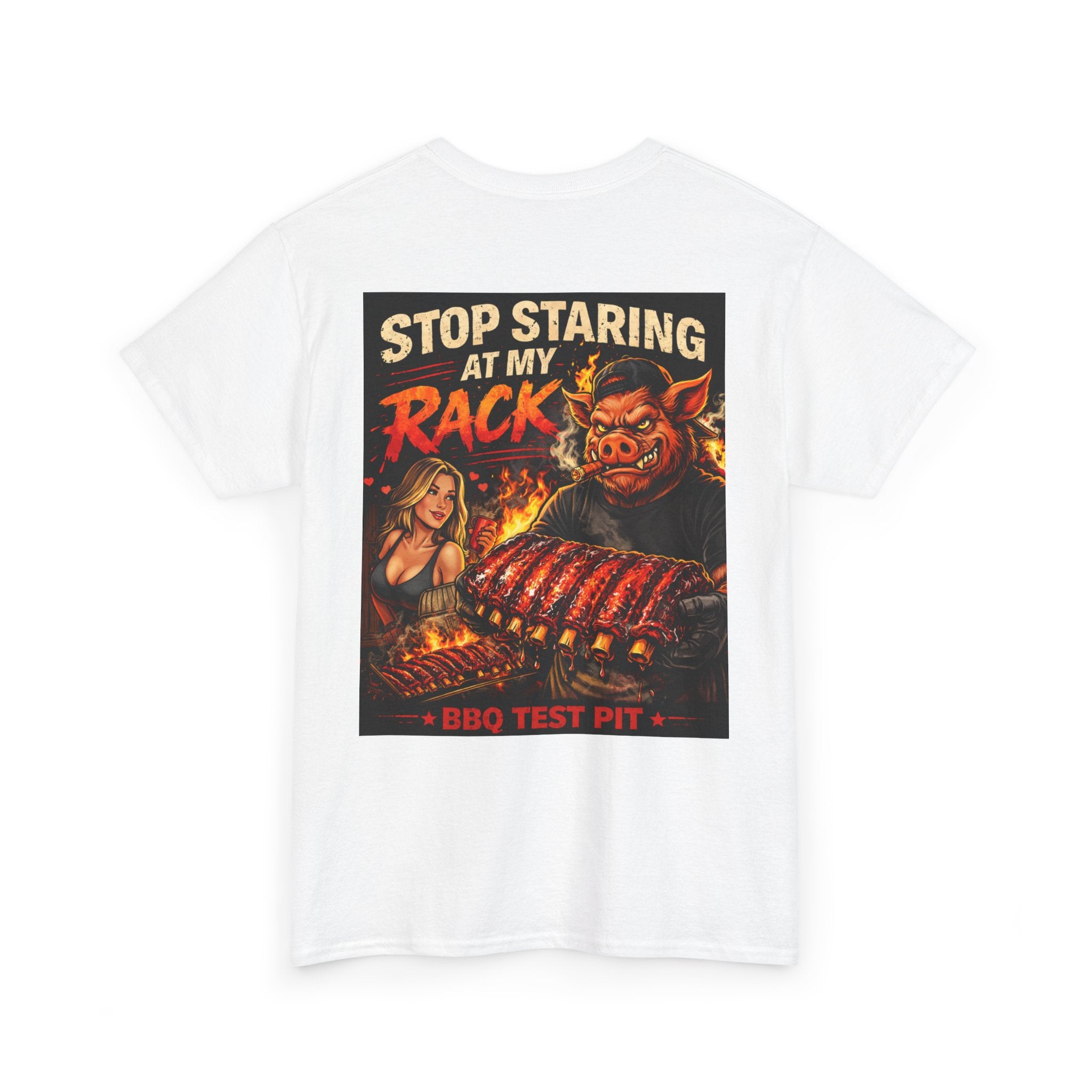 Stop Staring At My Rack T-Shirt — Rib Enthusiast Gear | BBQ Test Pit