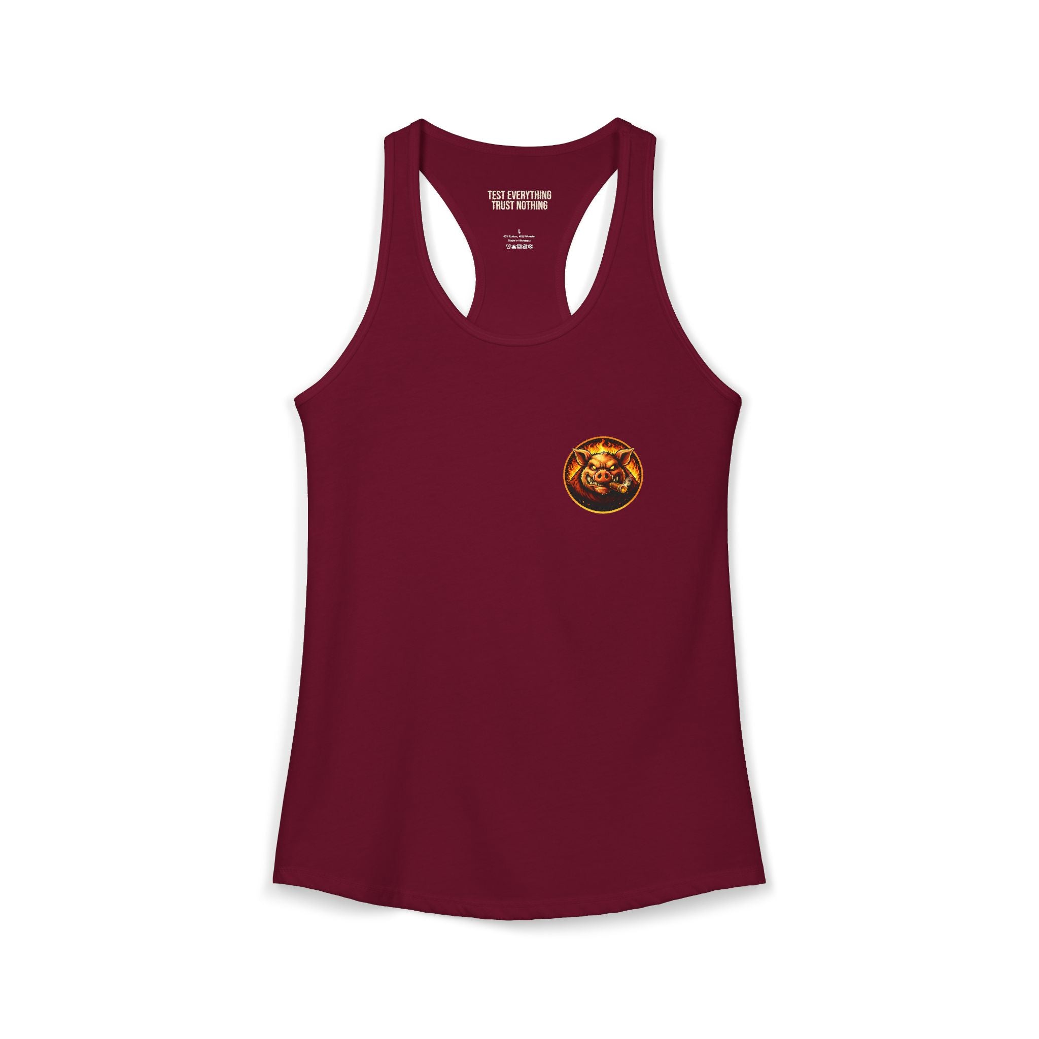 BBQ Test Pit Official Logo Women's Tank Top — Premium Racerback | Batch 001