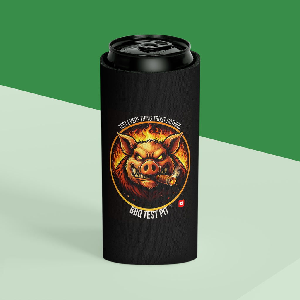 BBQ Test Pit Can Cooler — Insulated Beer Sleeves | Regular & Slim Can Options