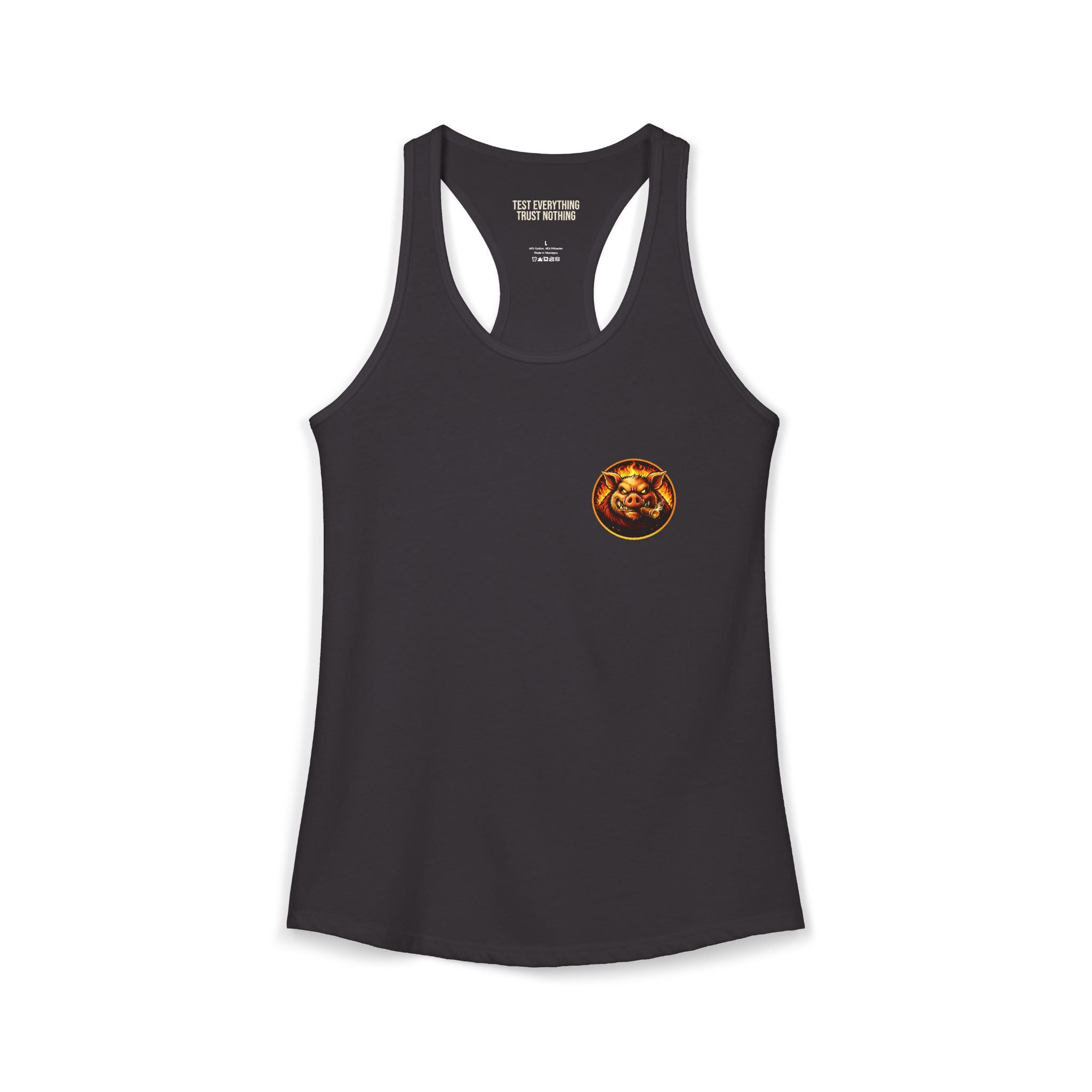 BBQ Test Pit Official Logo Women's Tank Top — Premium Racerback | Batch 001