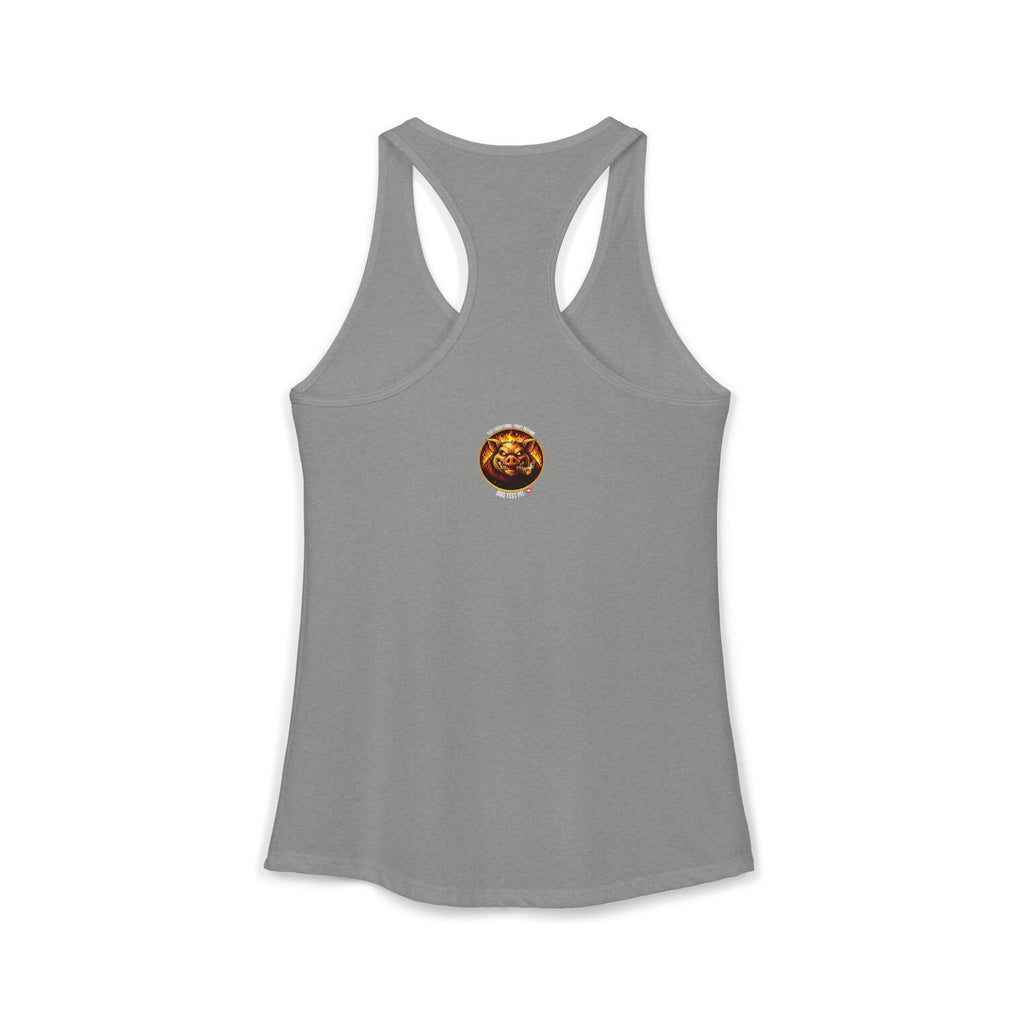 Stop Staring At My Rack Women's Tank Top — Premium Racerback | BBQ Test Pit