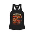 Stop Staring At My Rack Women's Tank Top — Premium Racerback | BBQ Test Pit