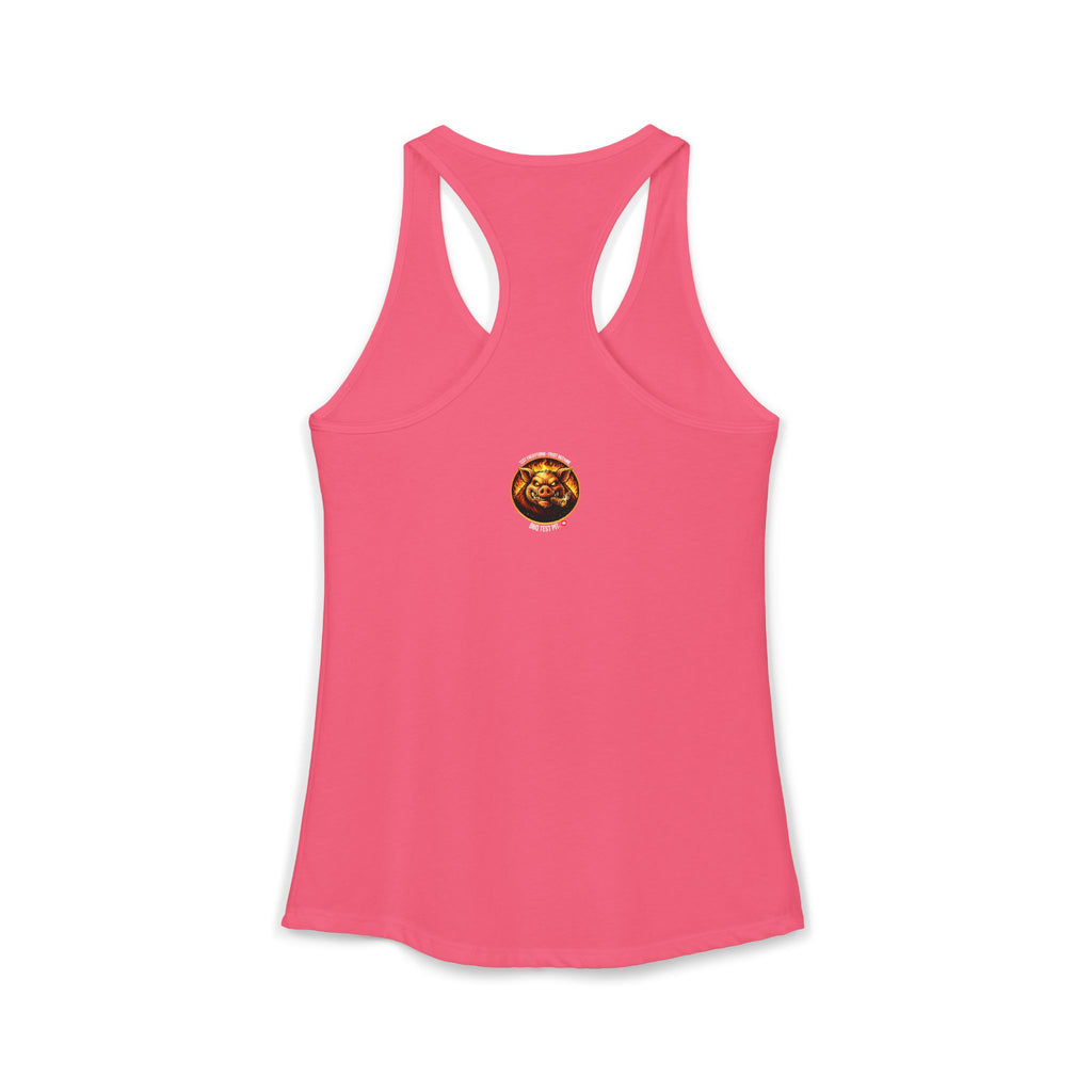 Stop Staring At My Rack Women's Tank Top — Premium Racerback | BBQ Test Pit