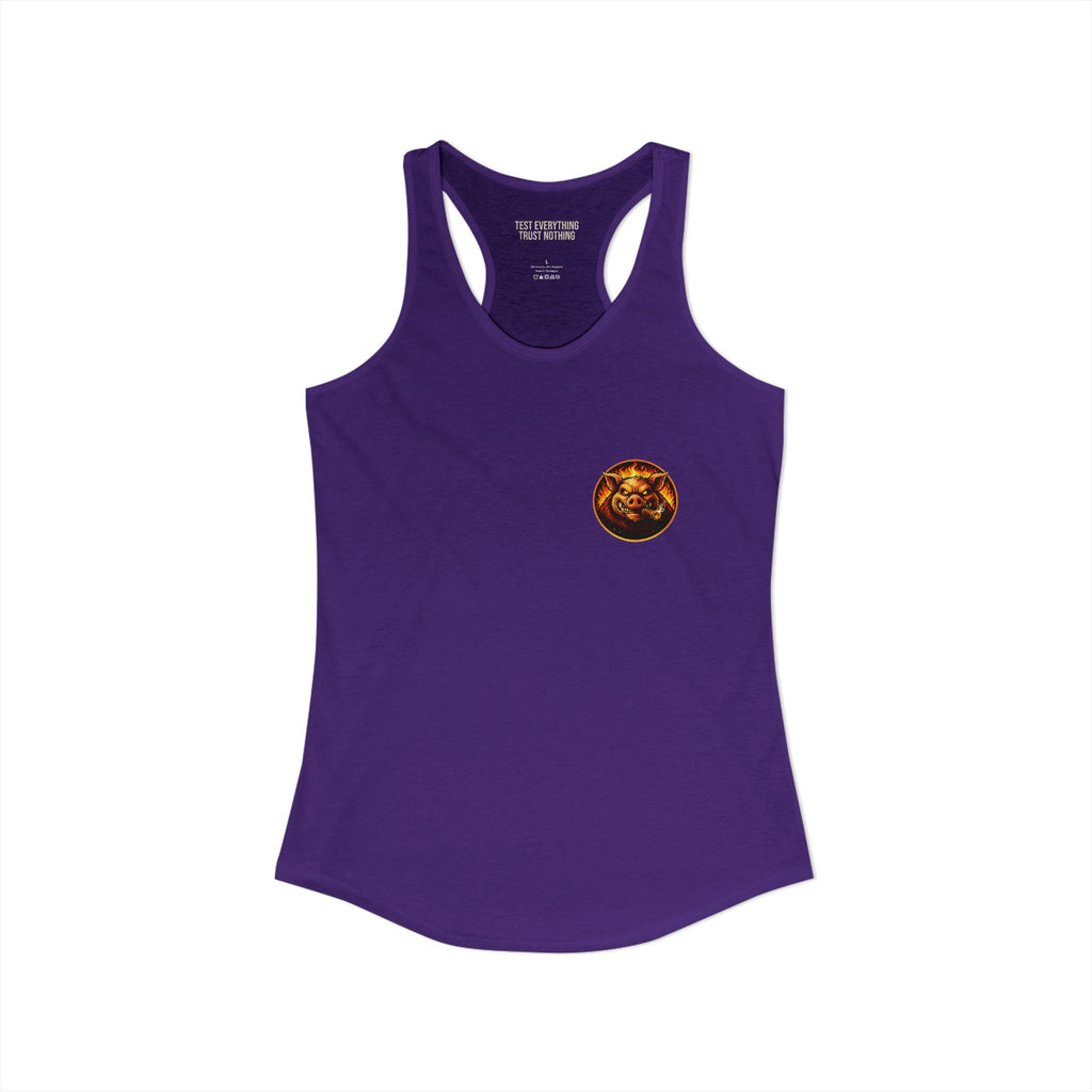 BBQ Test Pit Official Logo Women's Tank Top — Premium Racerback | Batch 001