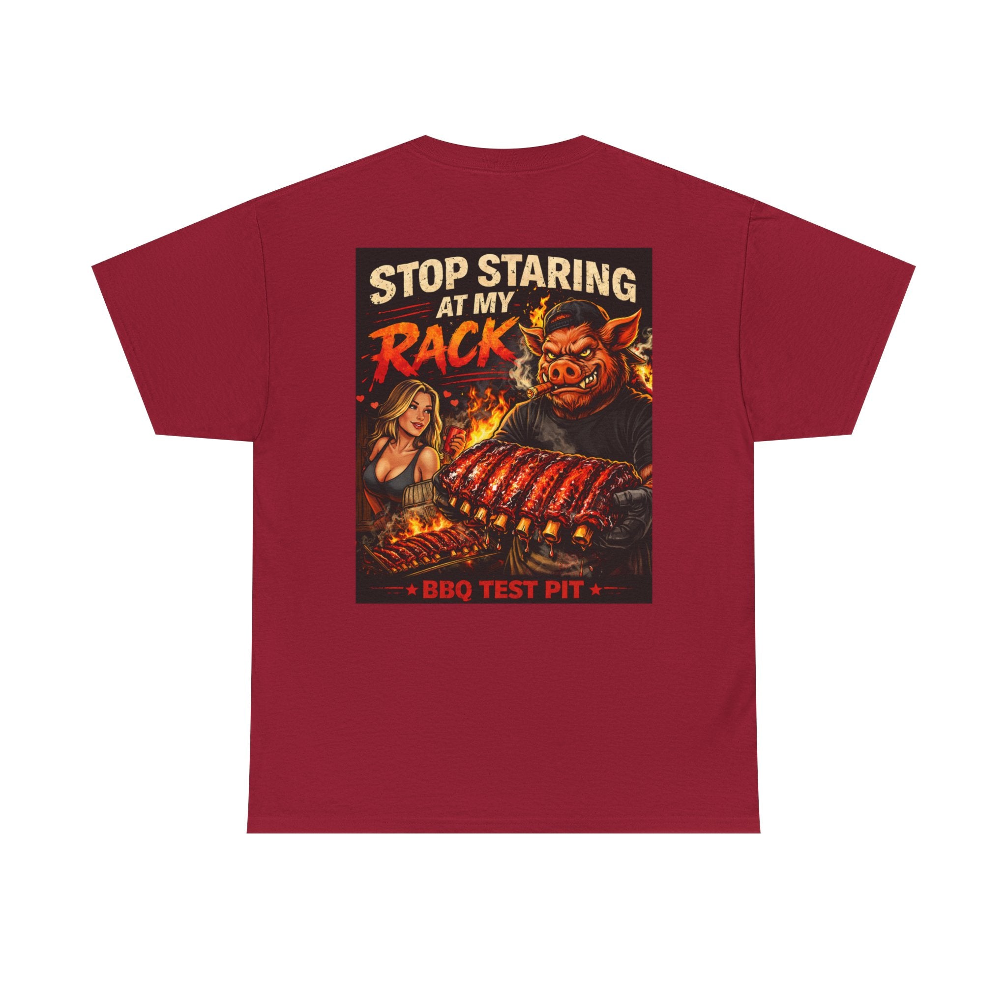 Stop Staring At My Rack T-Shirt — Rib Enthusiast Gear | BBQ Test Pit