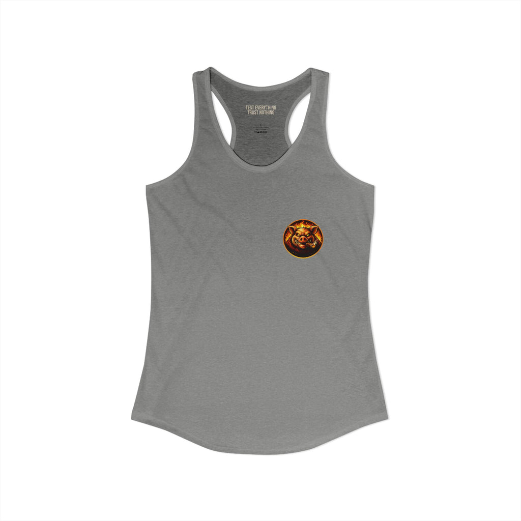 BBQ Test Pit Official Logo Women's Tank Top — Premium Racerback | Batch 001