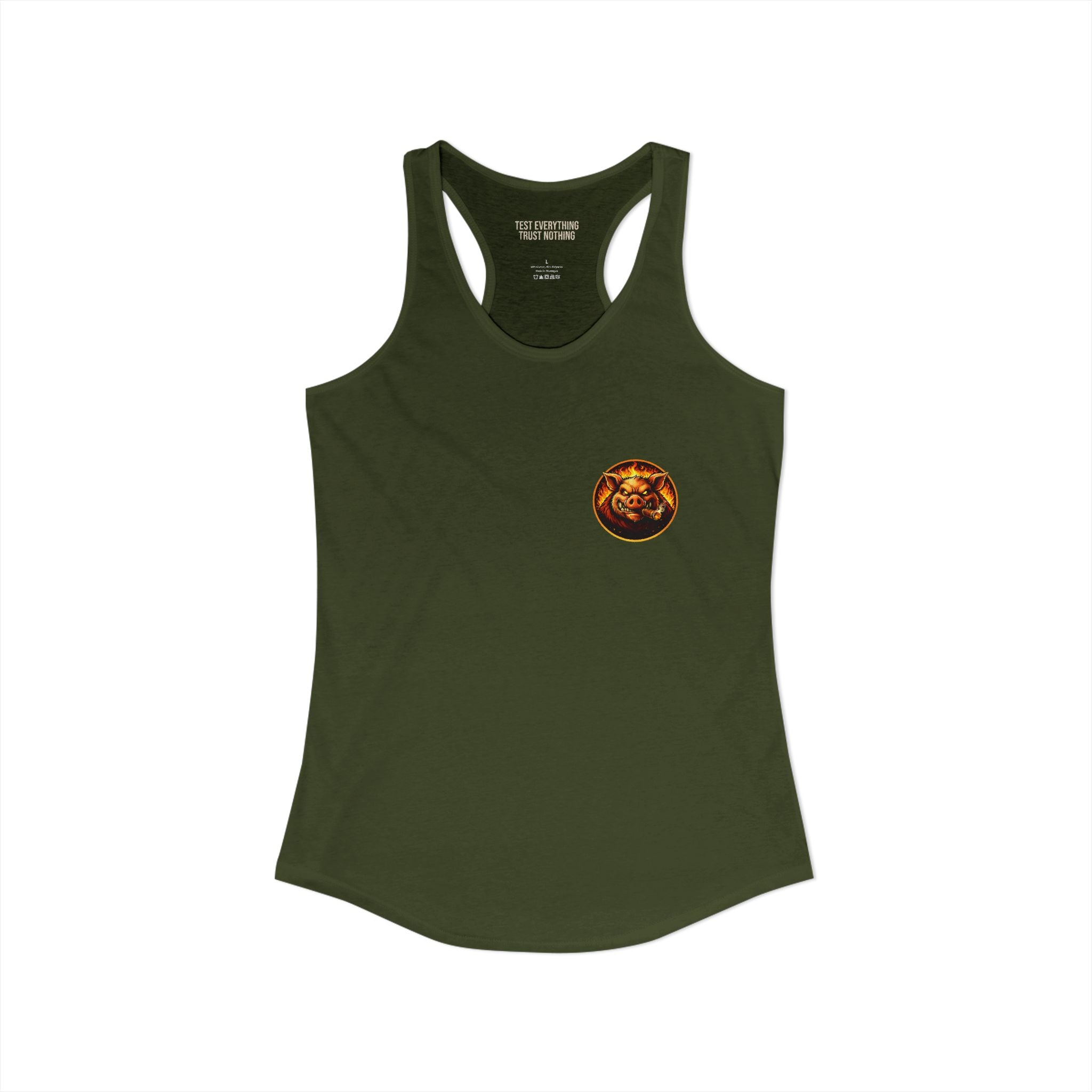 BBQ Test Pit Official Logo Women's Tank Top — Premium Racerback | Batch 001