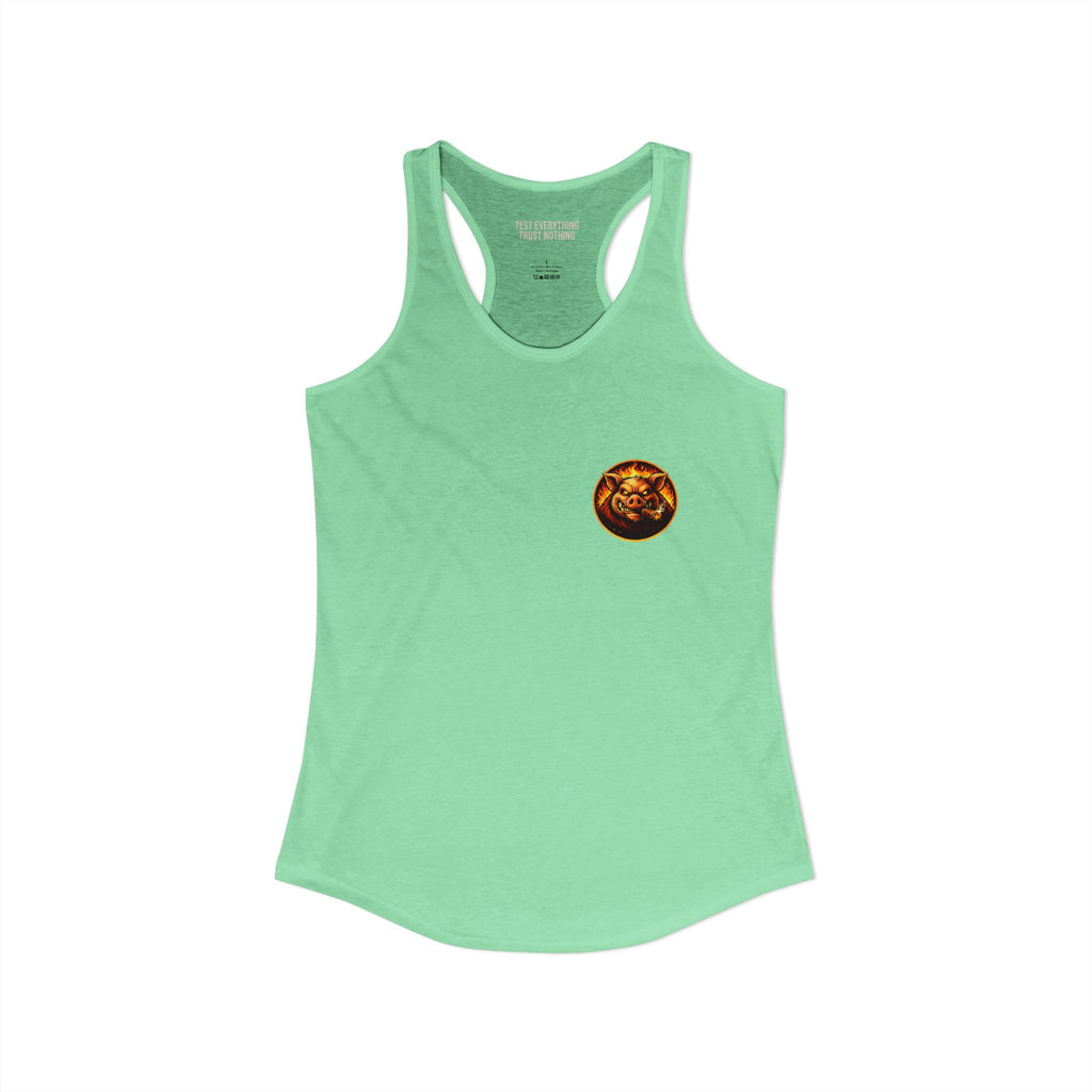 BBQ Test Pit Official Logo Women's Tank Top — Premium Racerback | Batch 001