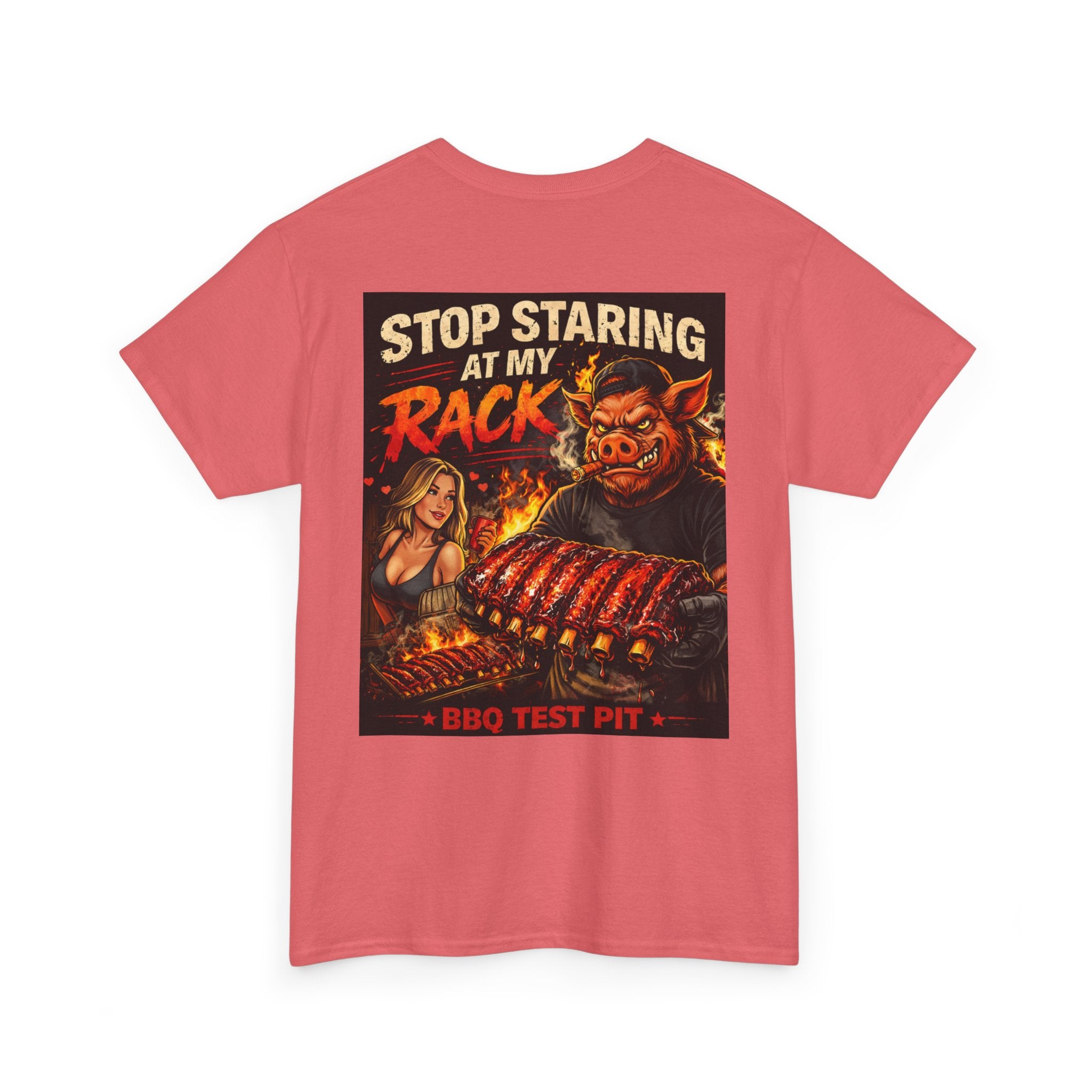 Stop Staring At My Rack T-Shirt — Rib Enthusiast Gear | BBQ Test Pit