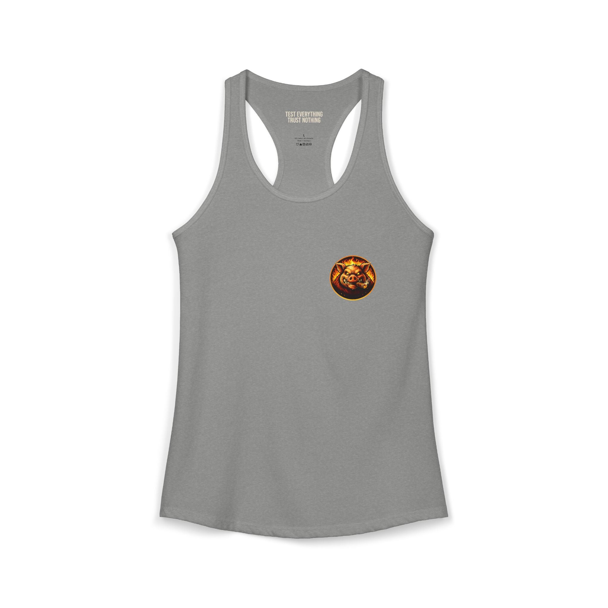 BBQ Test Pit Official Logo Women's Tank Top — Premium Racerback | Batch 001