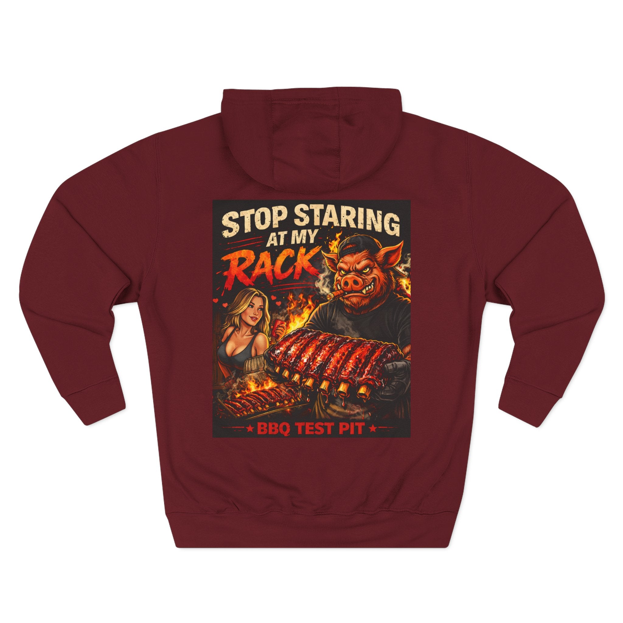 Stop Staring at My Rack Hoodie — Premium Heavyweight Rib Tech | BBQ Test Pit