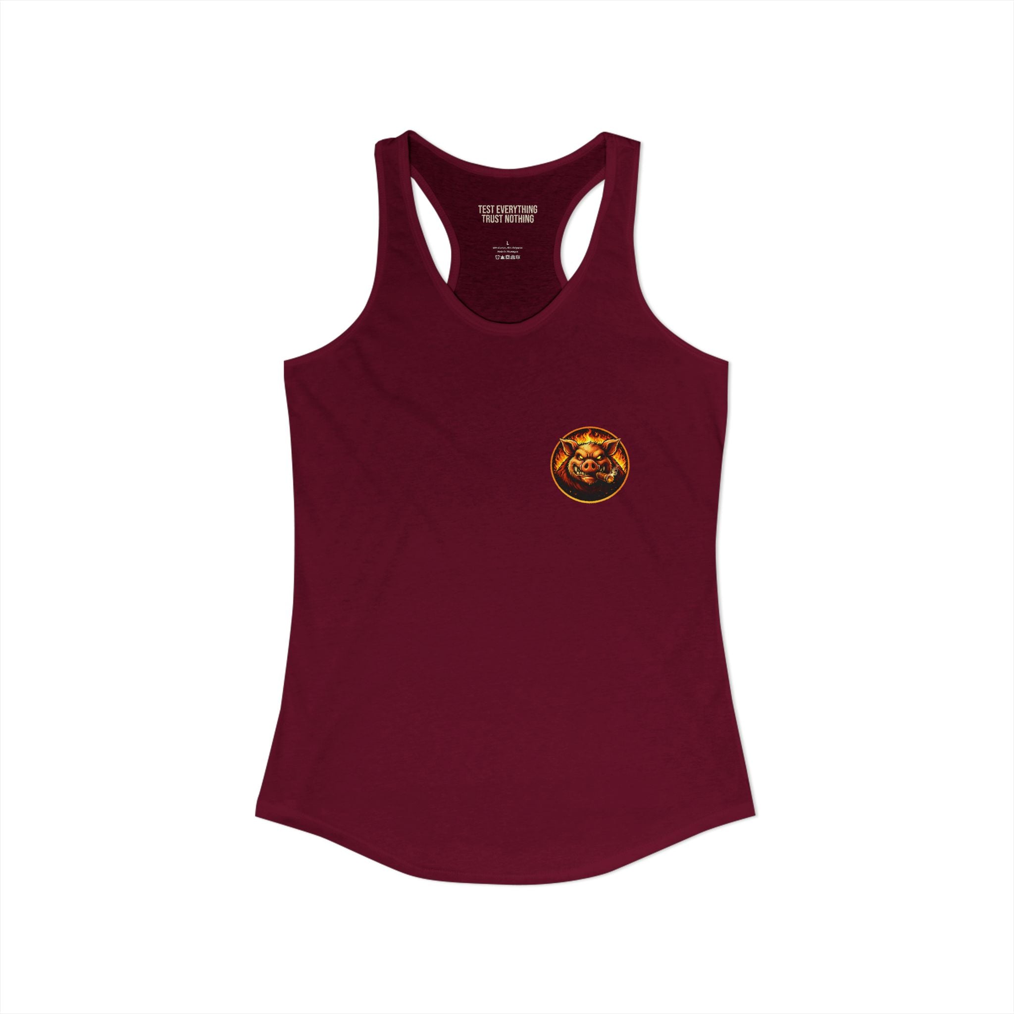 BBQ Test Pit Official Logo Women's Tank Top — Premium Racerback | Batch 001