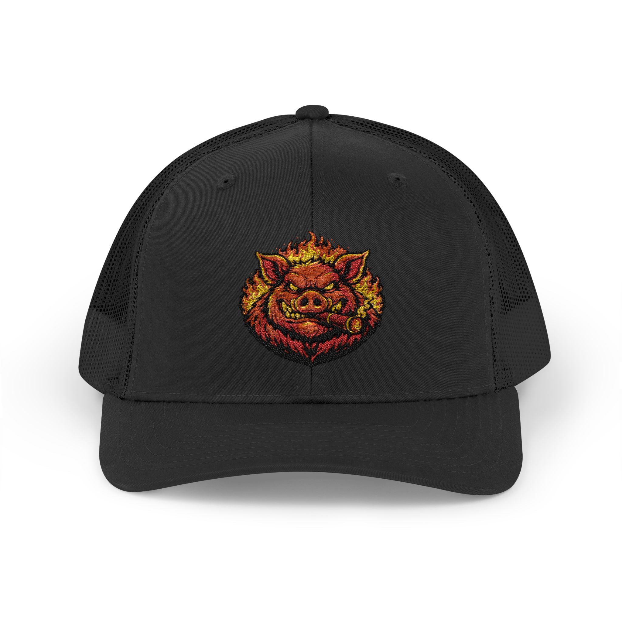 BBQ Test Pit Official Trucker Hat — Structured Snapback | Yupoong 6606