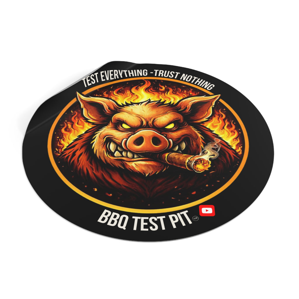 BBQ Test Pit Official Logo Vinyl Sticker — Waterproof Matte Decal | All Sizes