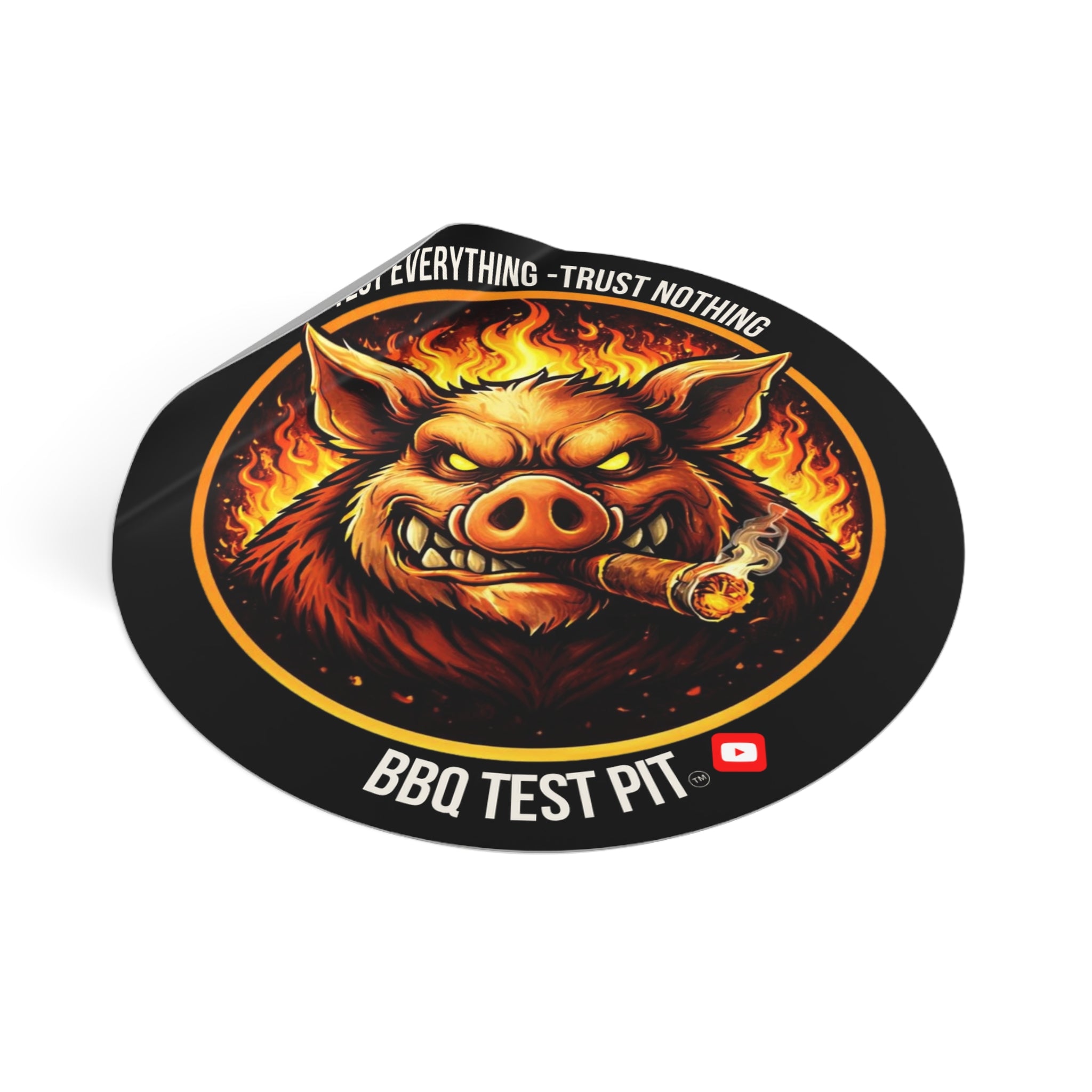 BBQ Test Pit Official Logo Vinyl Sticker — Waterproof Matte Decal | All Sizes