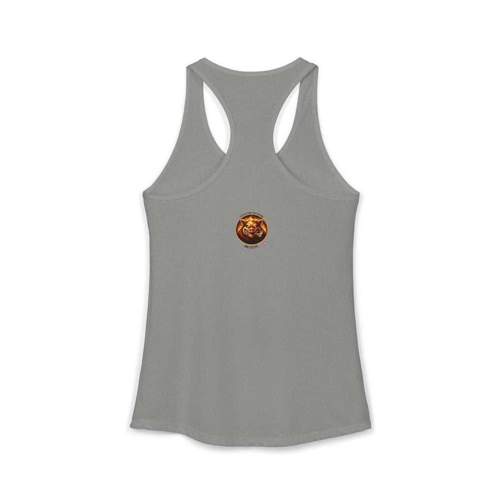 BBQ Test Pit Official Logo Women's Tank Top — Premium Racerback | Batch 001