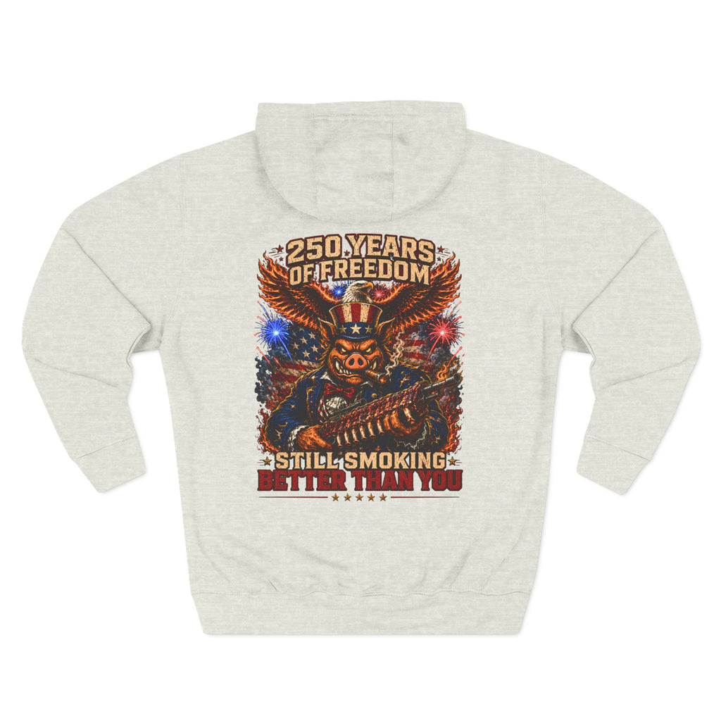BBQ Test Pit America's 250th Birthday Hoodie | Limited Edition Patriotic Fleece