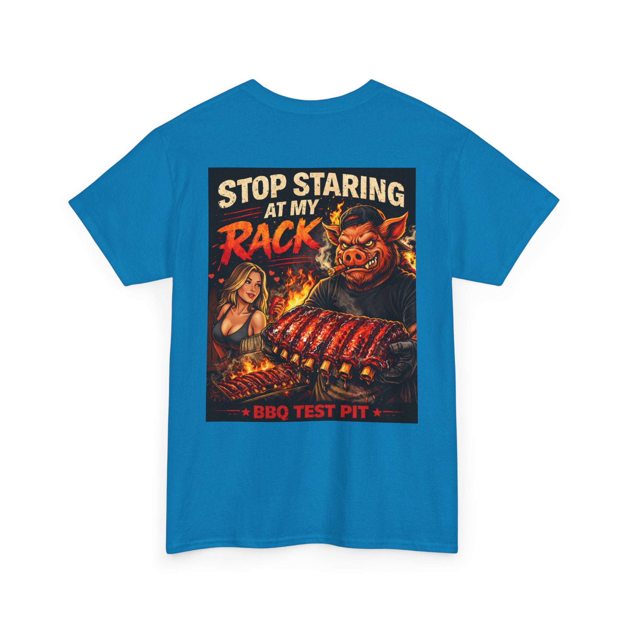 Stop Staring At My Rack T-Shirt — Rib Enthusiast Gear | BBQ Test Pit