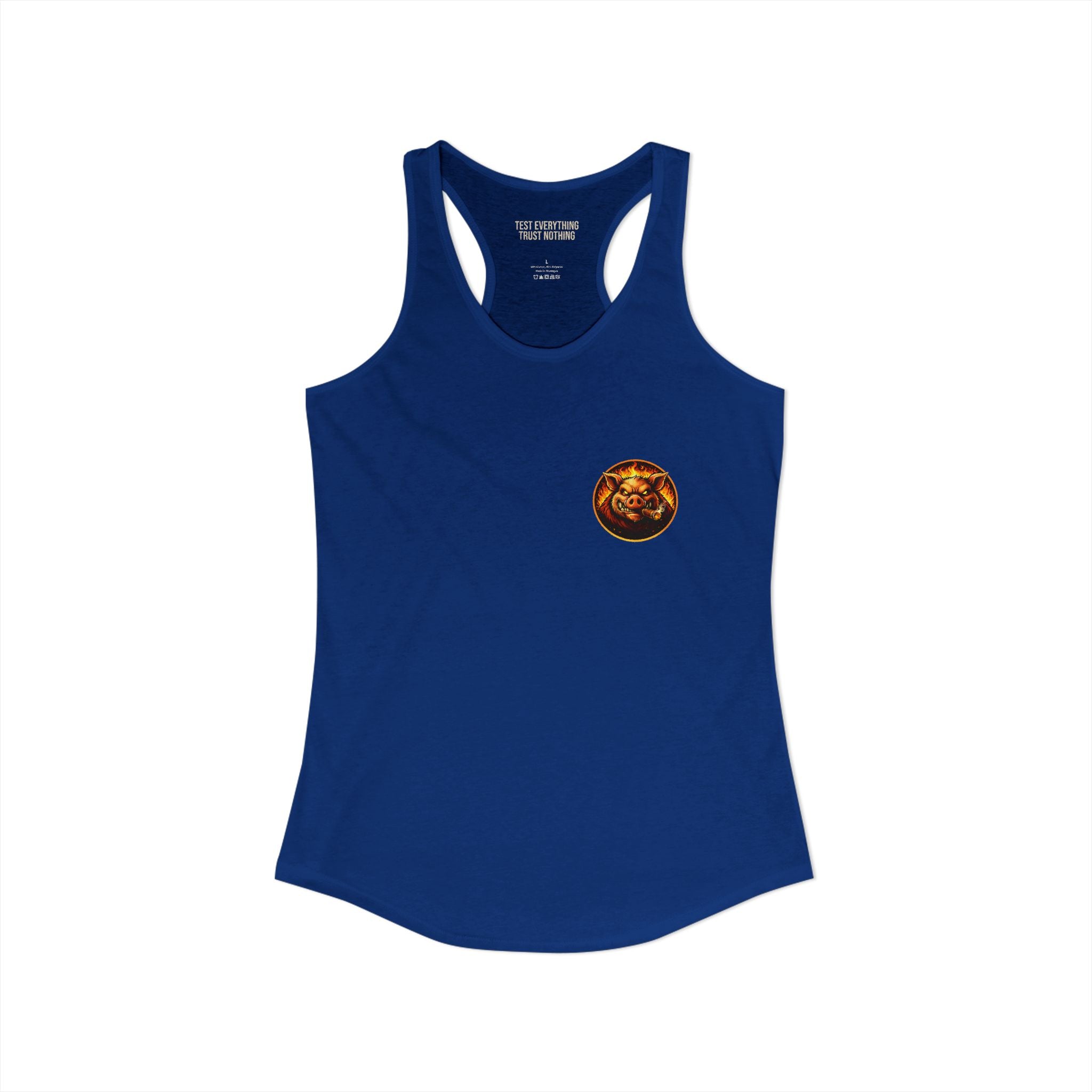BBQ Test Pit Official Logo Women's Tank Top — Premium Racerback | Batch 001