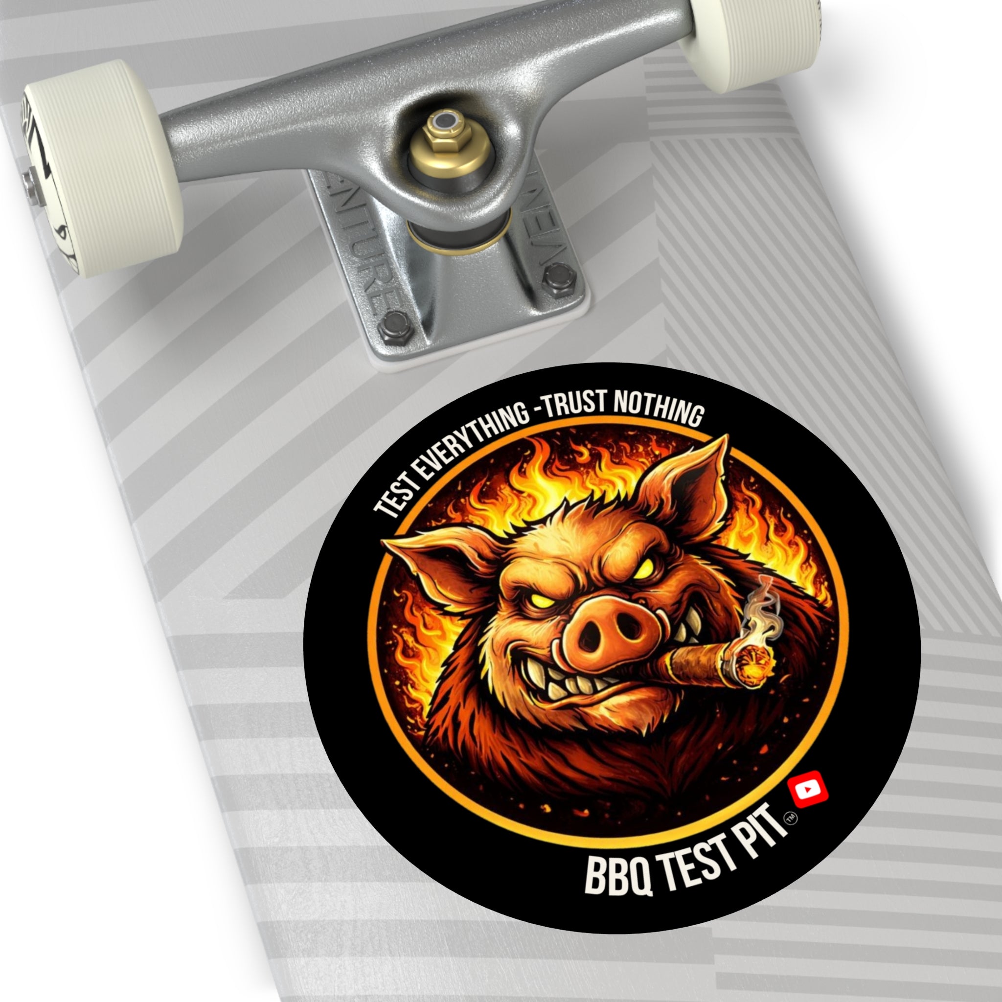 BBQ Test Pit Official Logo Vinyl Sticker — Waterproof Matte Decal | All Sizes