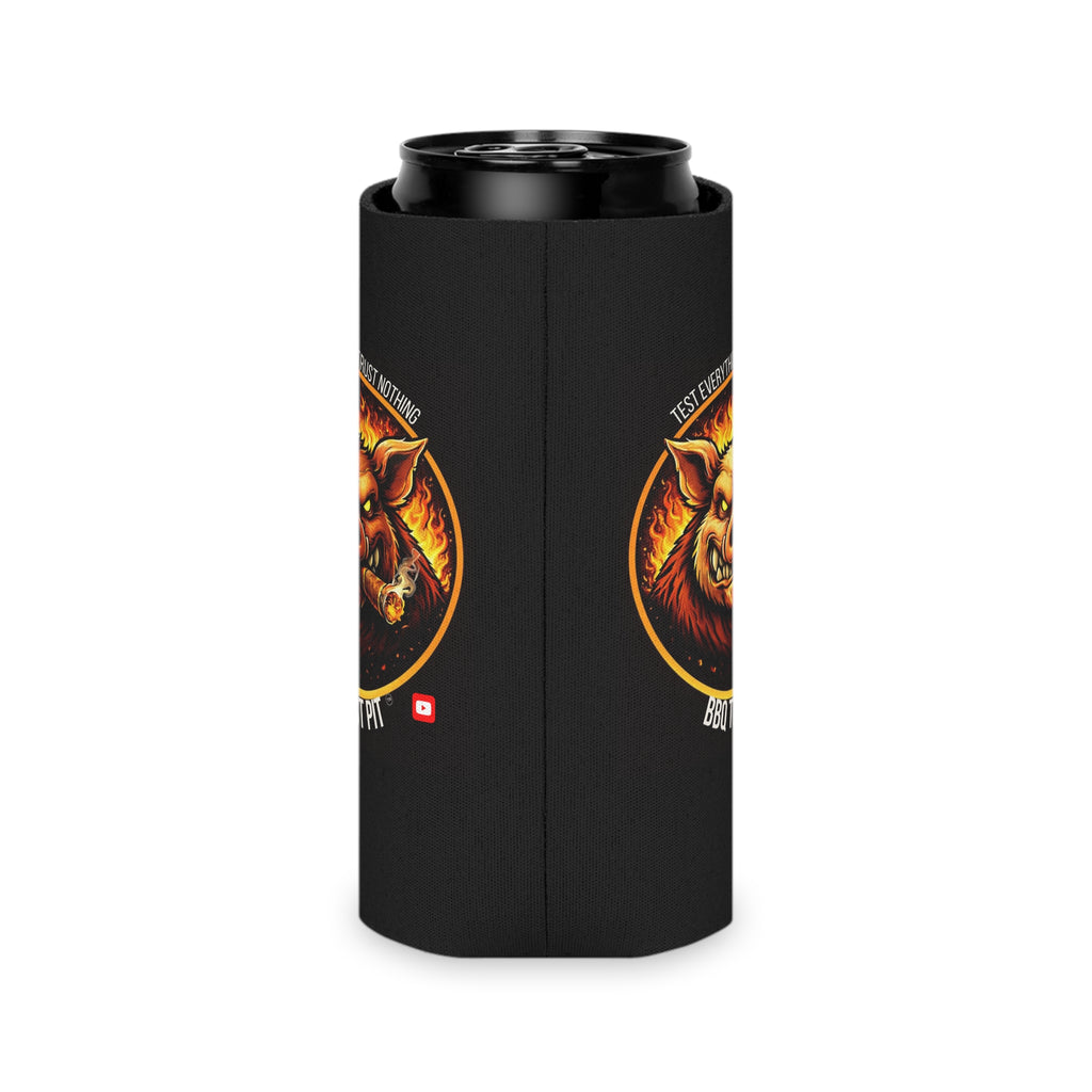 BBQ Test Pit Can Cooler — Insulated Beer Sleeves | Regular & Slim Can Options
