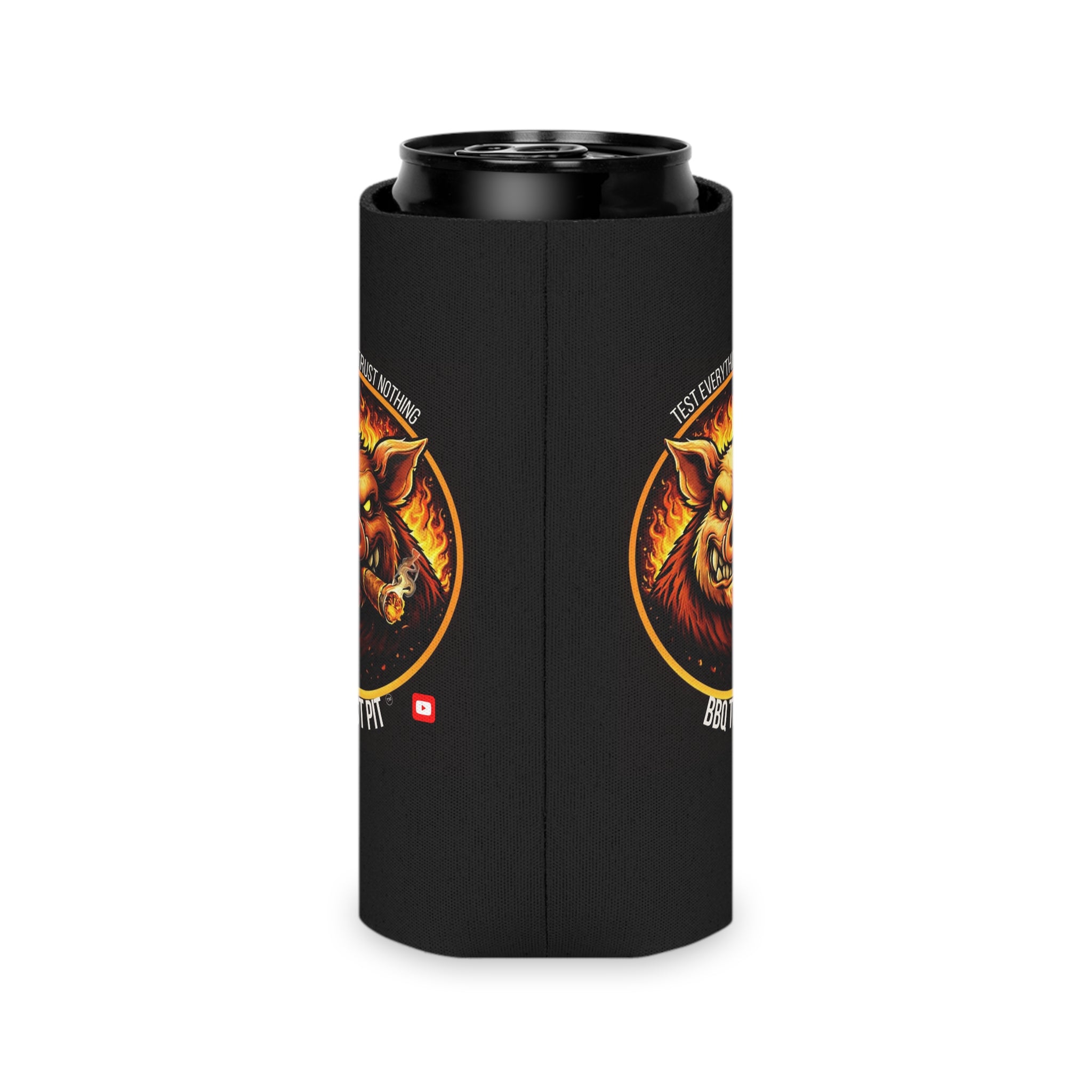 BBQ Test Pit Can Cooler — Insulated Beer Sleeves | Regular & Slim Can Options