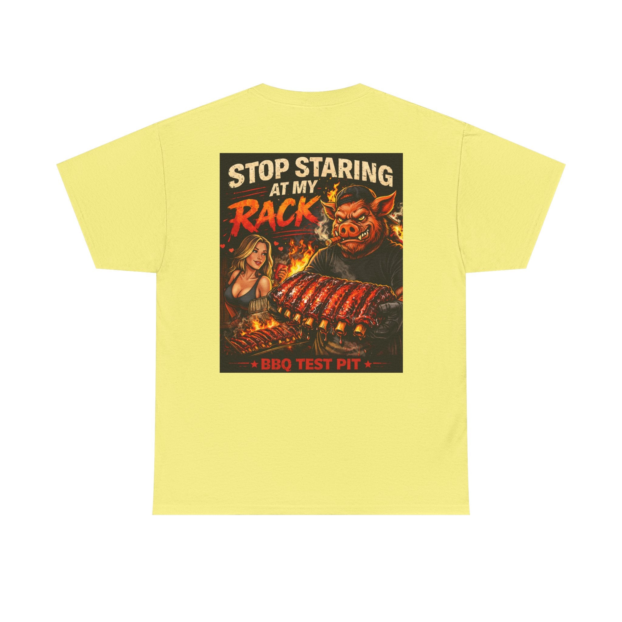Stop Staring At My Rack T-Shirt — Rib Enthusiast Gear | BBQ Test Pit
