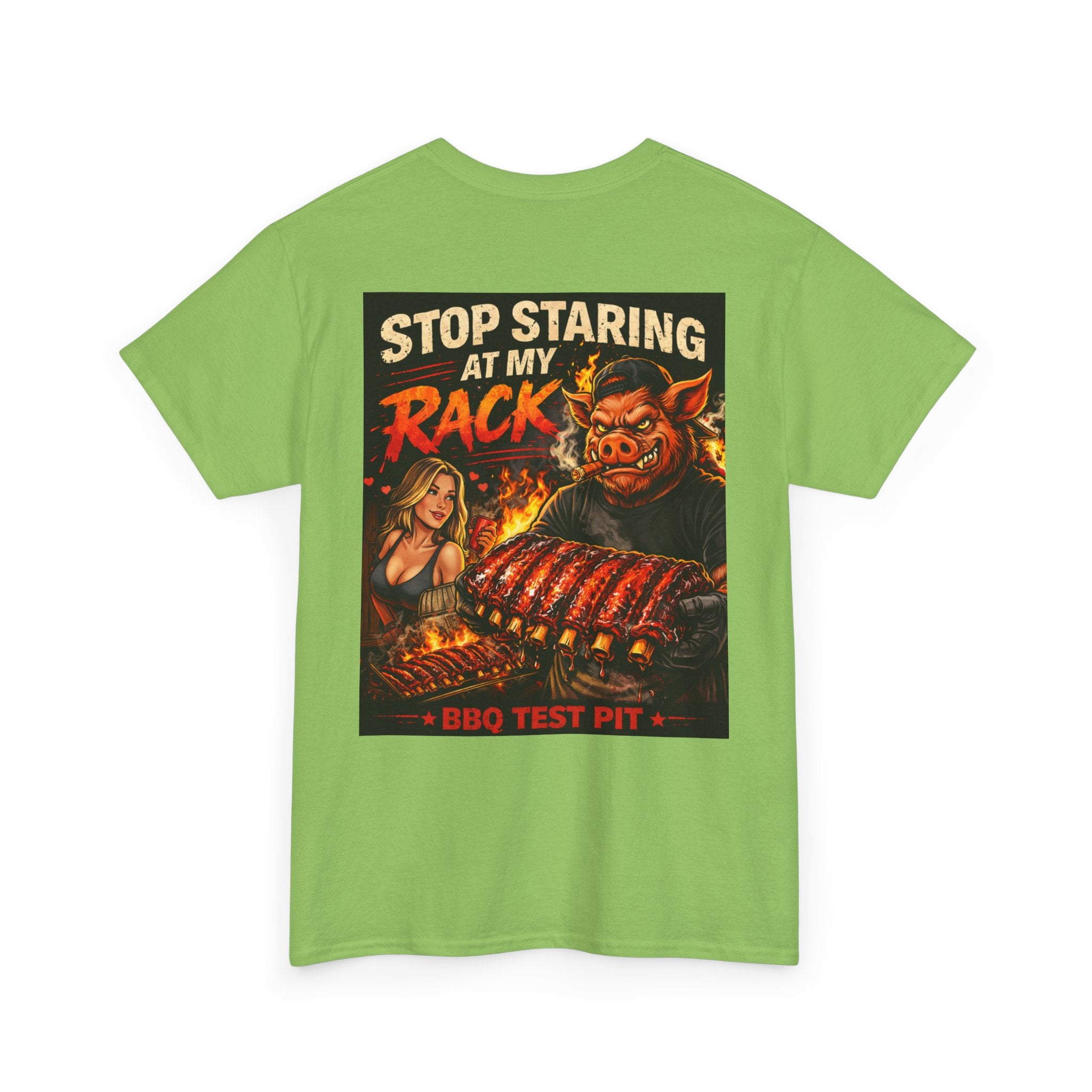 Stop Staring At My Rack T-Shirt — Rib Enthusiast Gear | BBQ Test Pit