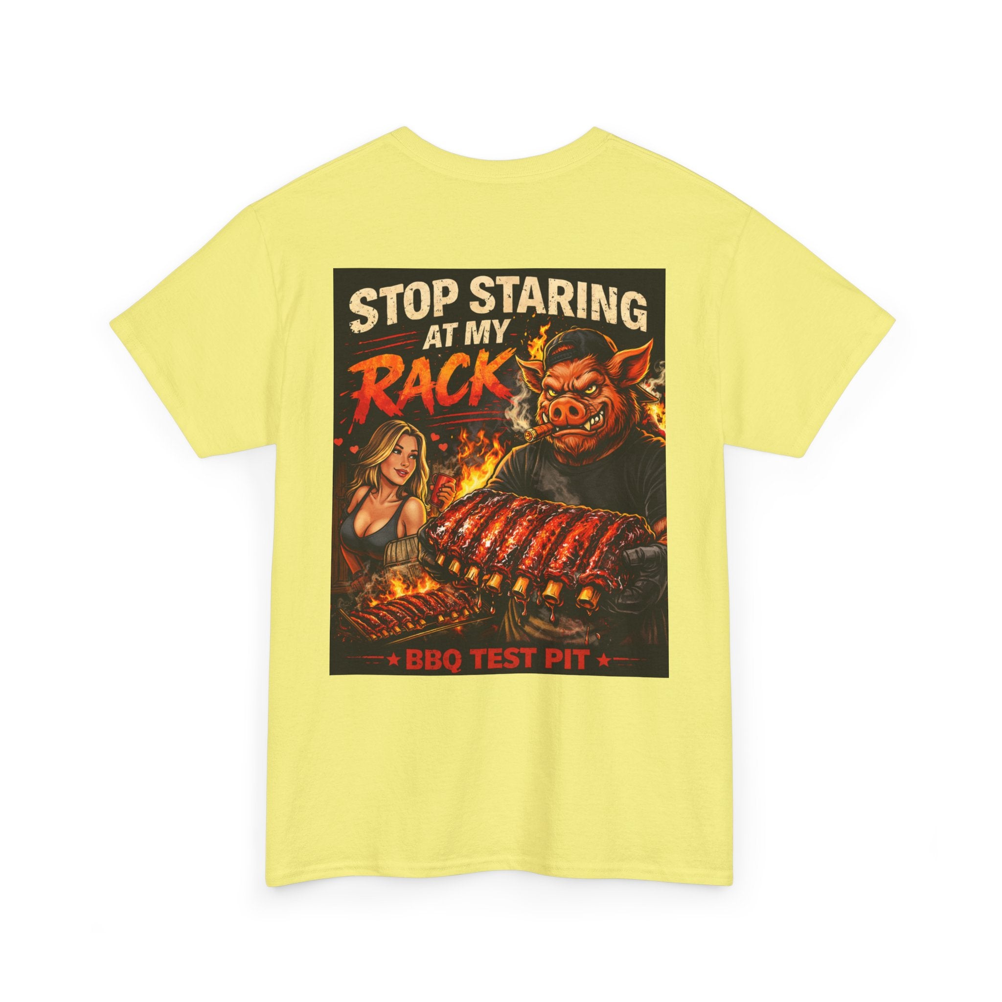 Stop Staring At My Rack T-Shirt — Rib Enthusiast Gear | BBQ Test Pit