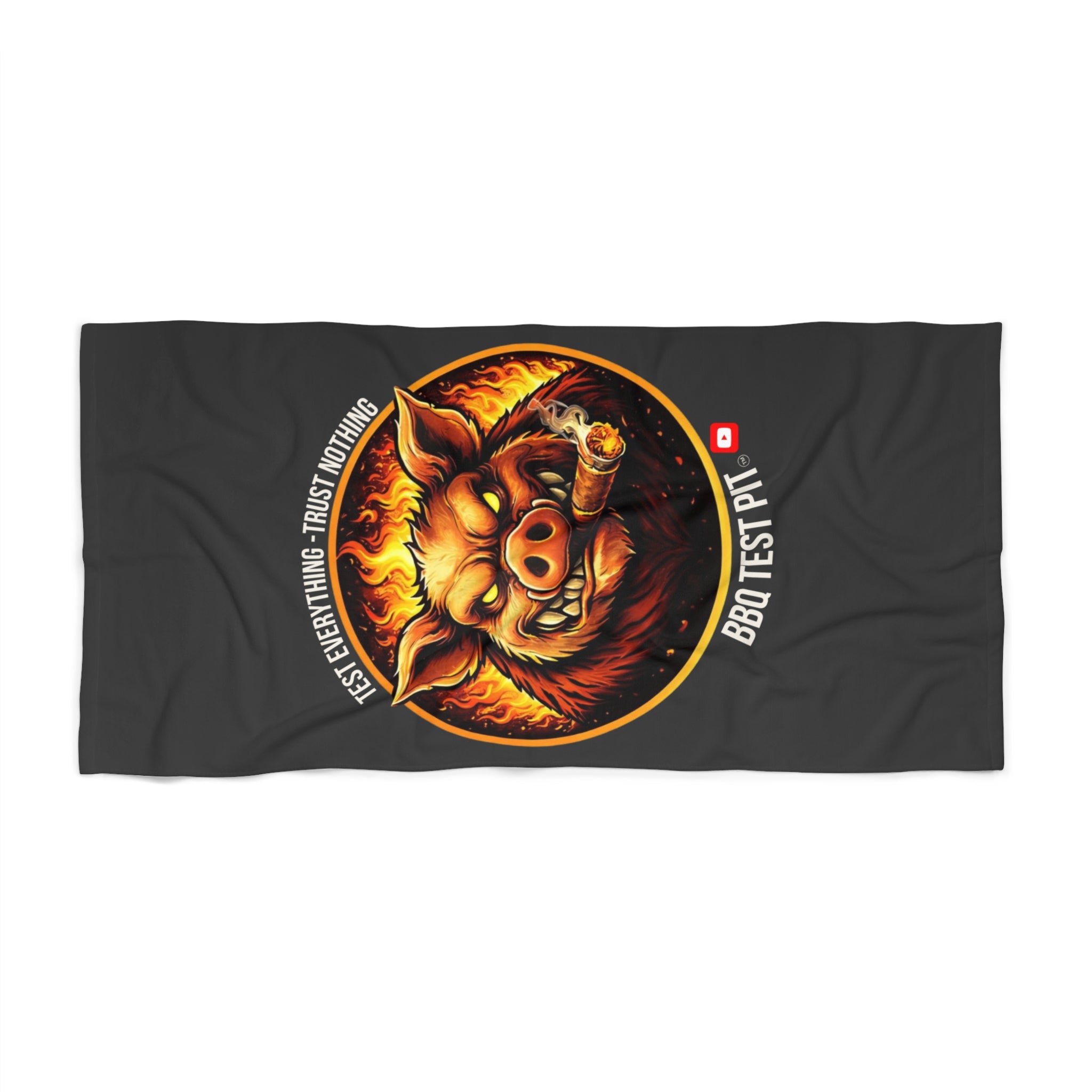 BBQ Test Pit Oversized Beach Towel — Heavy-Duty Pit Towel | 36"x72"