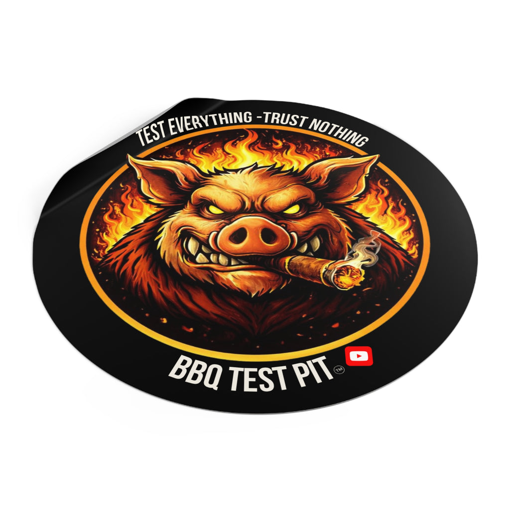 BBQ Test Pit Official Logo Vinyl Sticker — Waterproof Matte Decal | All Sizes
