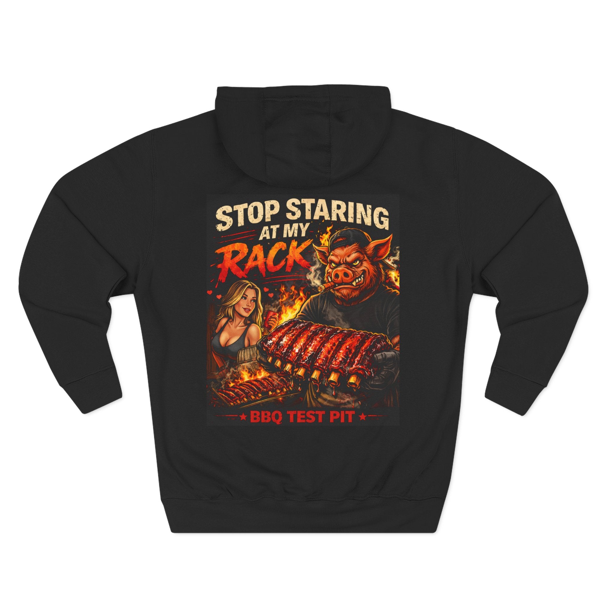 Stop Staring at My Rack Hoodie — Premium Heavyweight Rib Tech | BBQ Test Pit