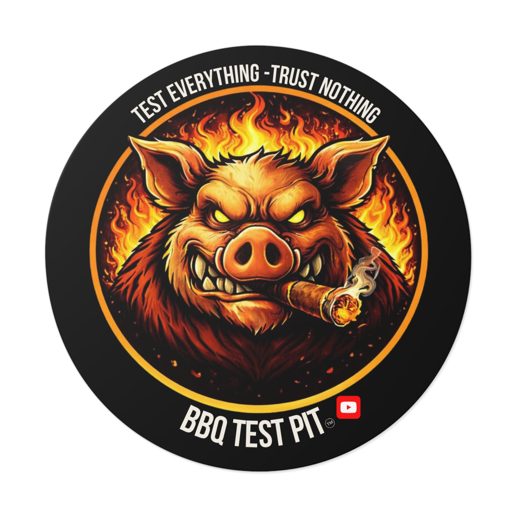 BBQ Test Pit Official Logo Vinyl Sticker — Waterproof Matte Decal | All Sizes