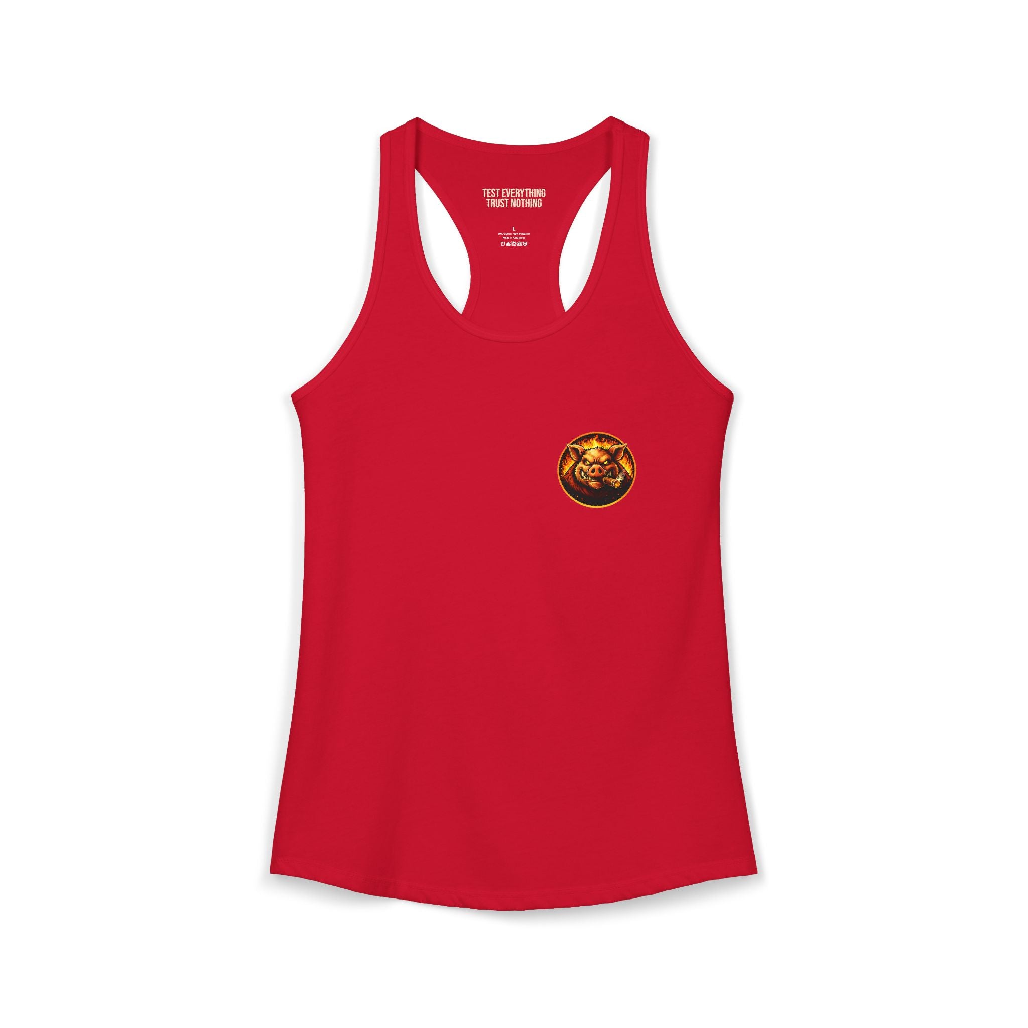 BBQ Test Pit Official Logo Women's Tank Top — Premium Racerback | Batch 001