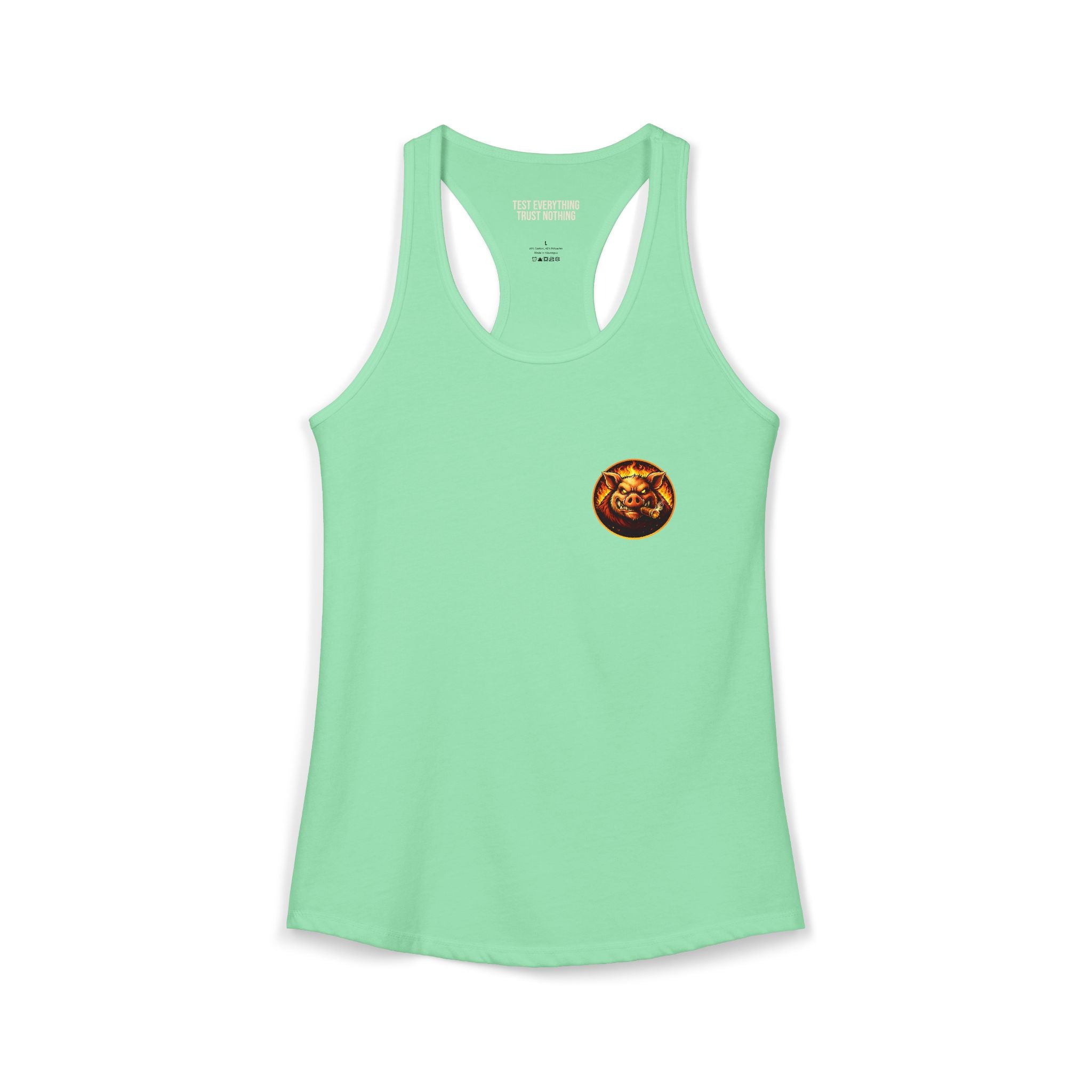 BBQ Test Pit Official Logo Women's Tank Top — Premium Racerback | Batch 001
