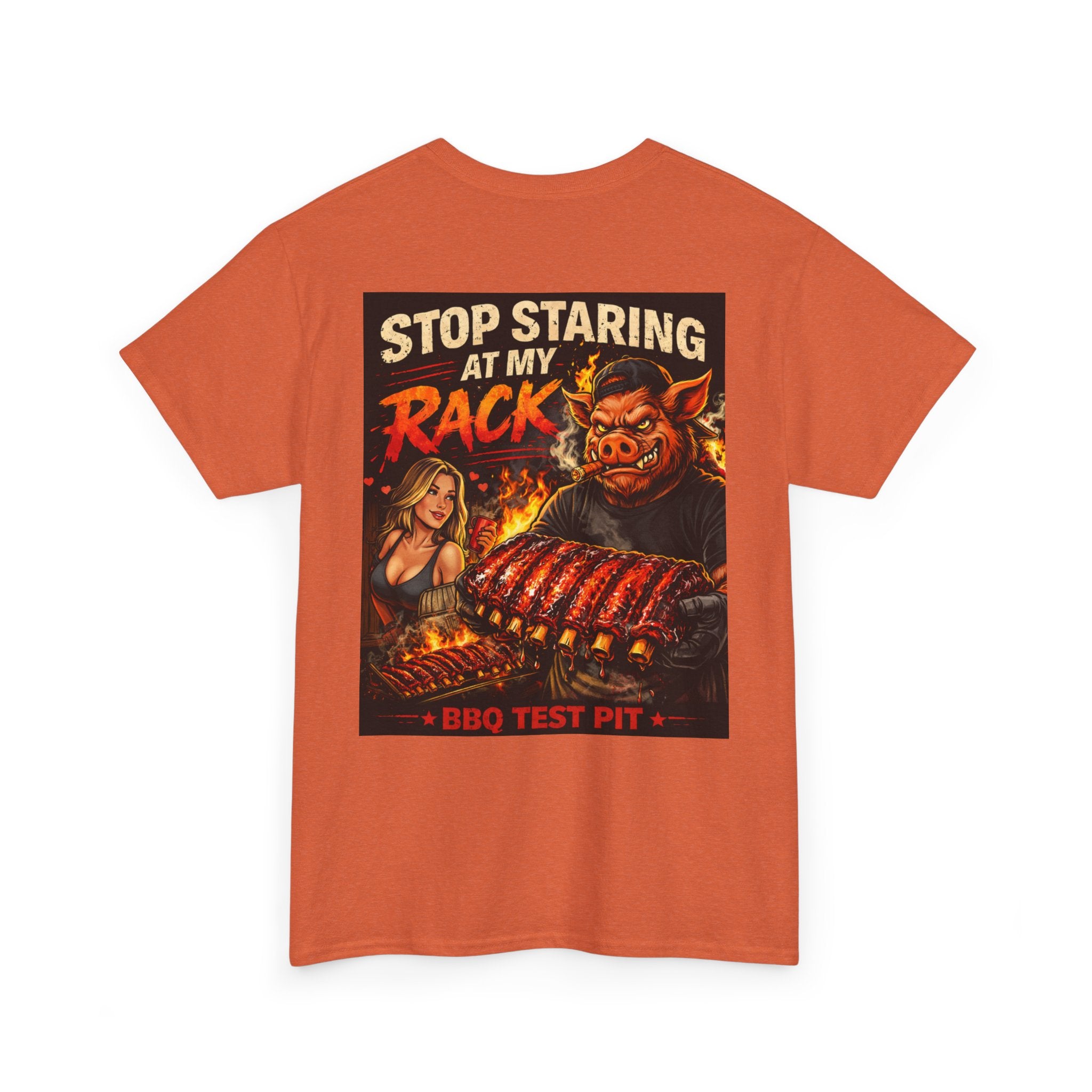 Stop Staring At My Rack T-Shirt — Rib Enthusiast Gear | BBQ Test Pit
