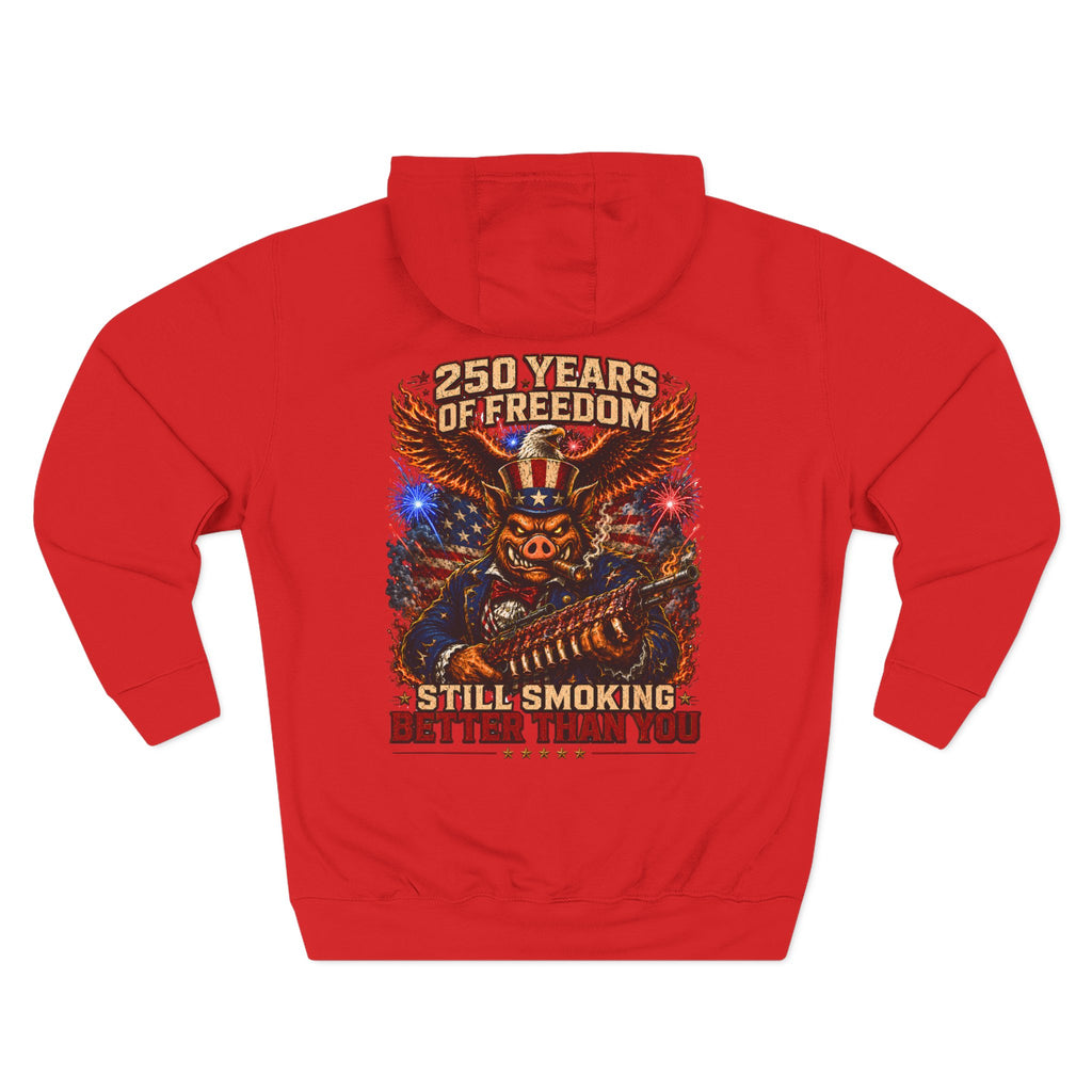 BBQ Test Pit America's 250th Birthday Hoodie | Limited Edition Patriotic Fleece