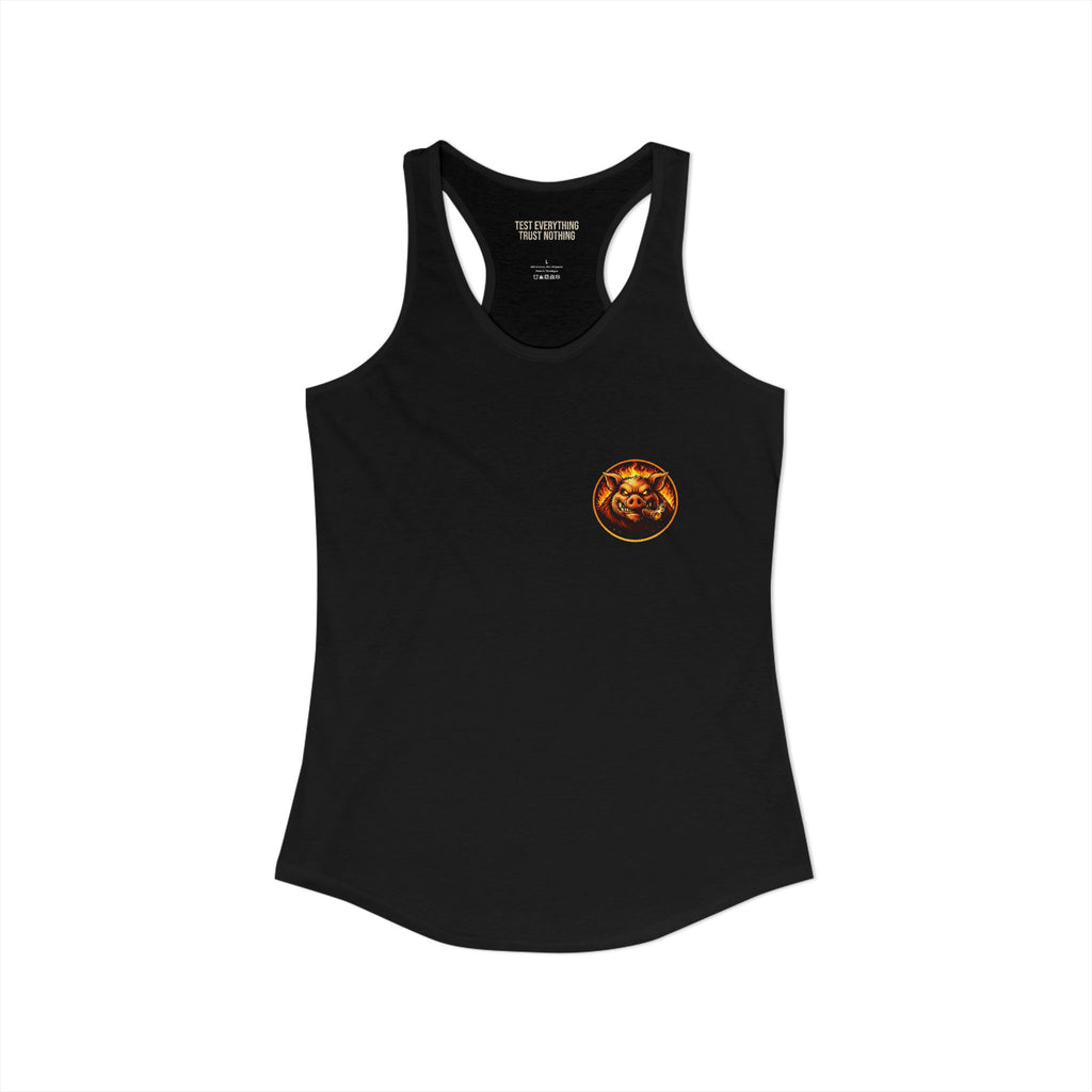 BBQ Test Pit Official Logo Women's Tank Top — Premium Racerback | Batch 001